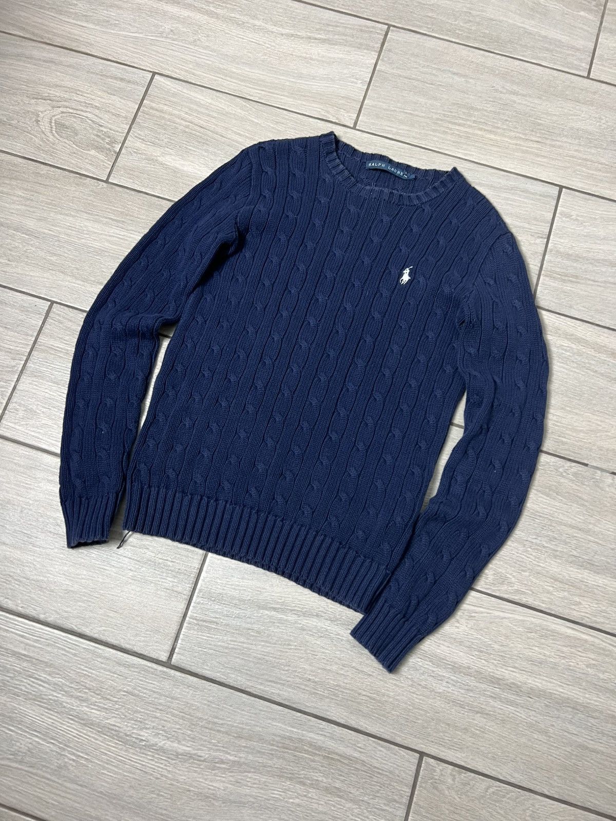 Ralph Lauren Polo Ralph Lauren Dark Blue Cable Knit Sweater Size S / US 4 / IT 40 - 4 Thumbnail