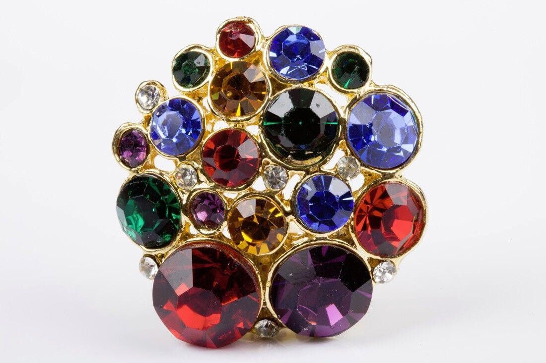 Designer Multi Colored Pave Rhinestone Earrings Size ONE SIZE - 2 Thumbnail