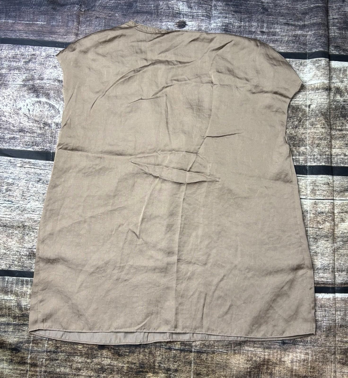 Talbots Talbots Top Women's Size 6 Gold Brown Satin Pleated NEW Size M / US 6-8 / IT 42-44 - 3 Thumbnail
