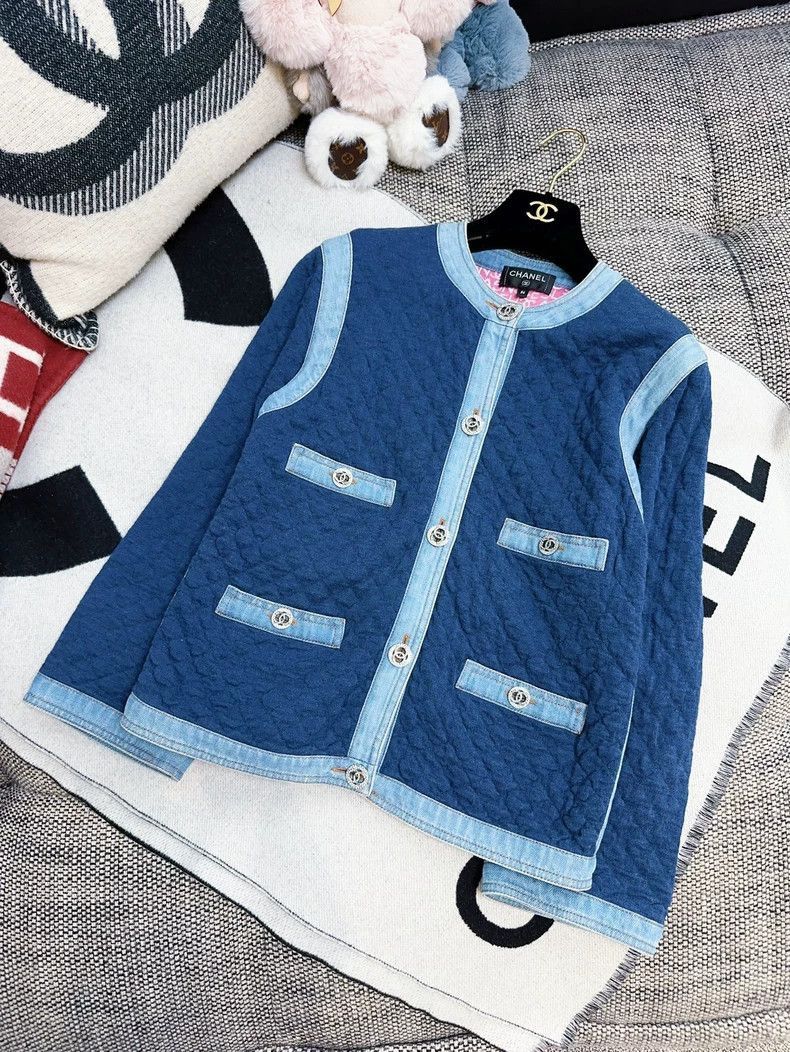 Chanel Chanel Blue Quilted Denim Trim Jacket Size M / US 6-8 / IT 42-44 - 7 Thumbnail