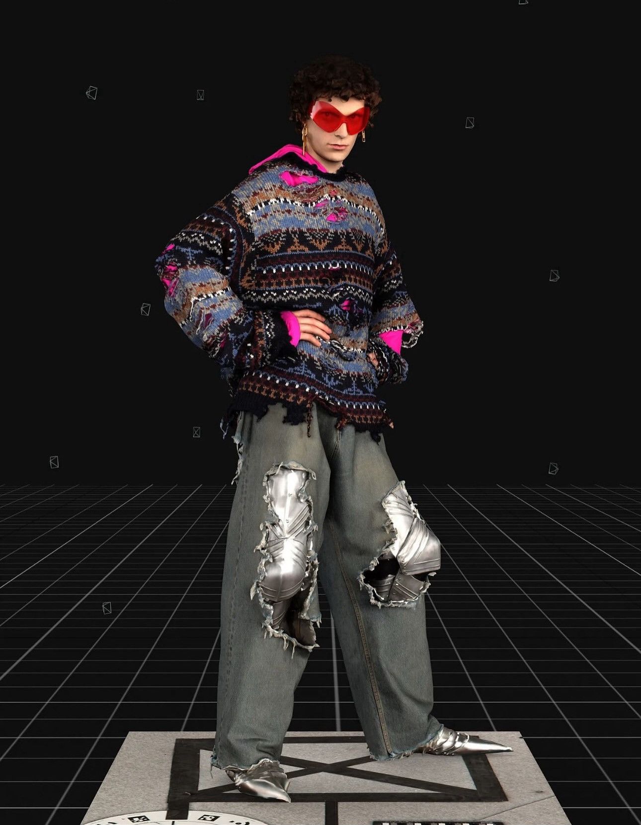 Balenciaga FW21 Balenciaga Fair Isle Destroyed Distressed Knit Size US M / EU 48-50 / 2 - 2 Thumbnail