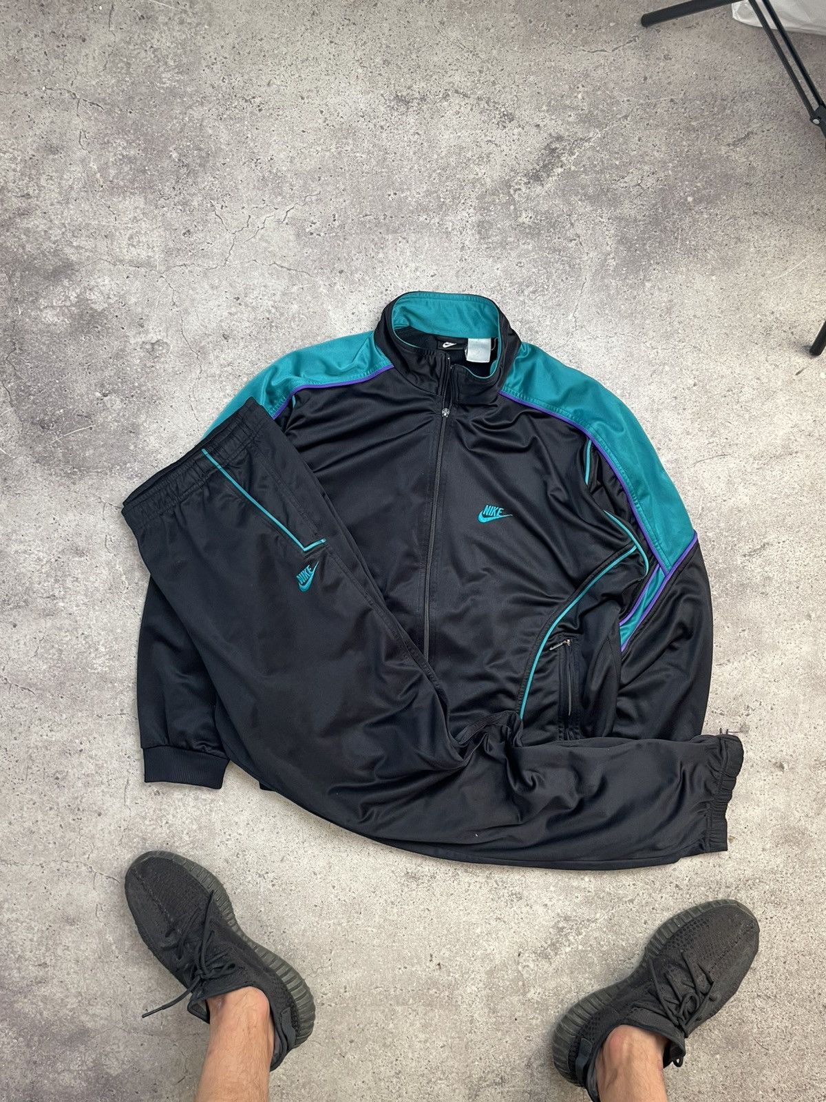 Vintage Nike Tracksuit Suit Jacket And Pants 90s Big Swoosh