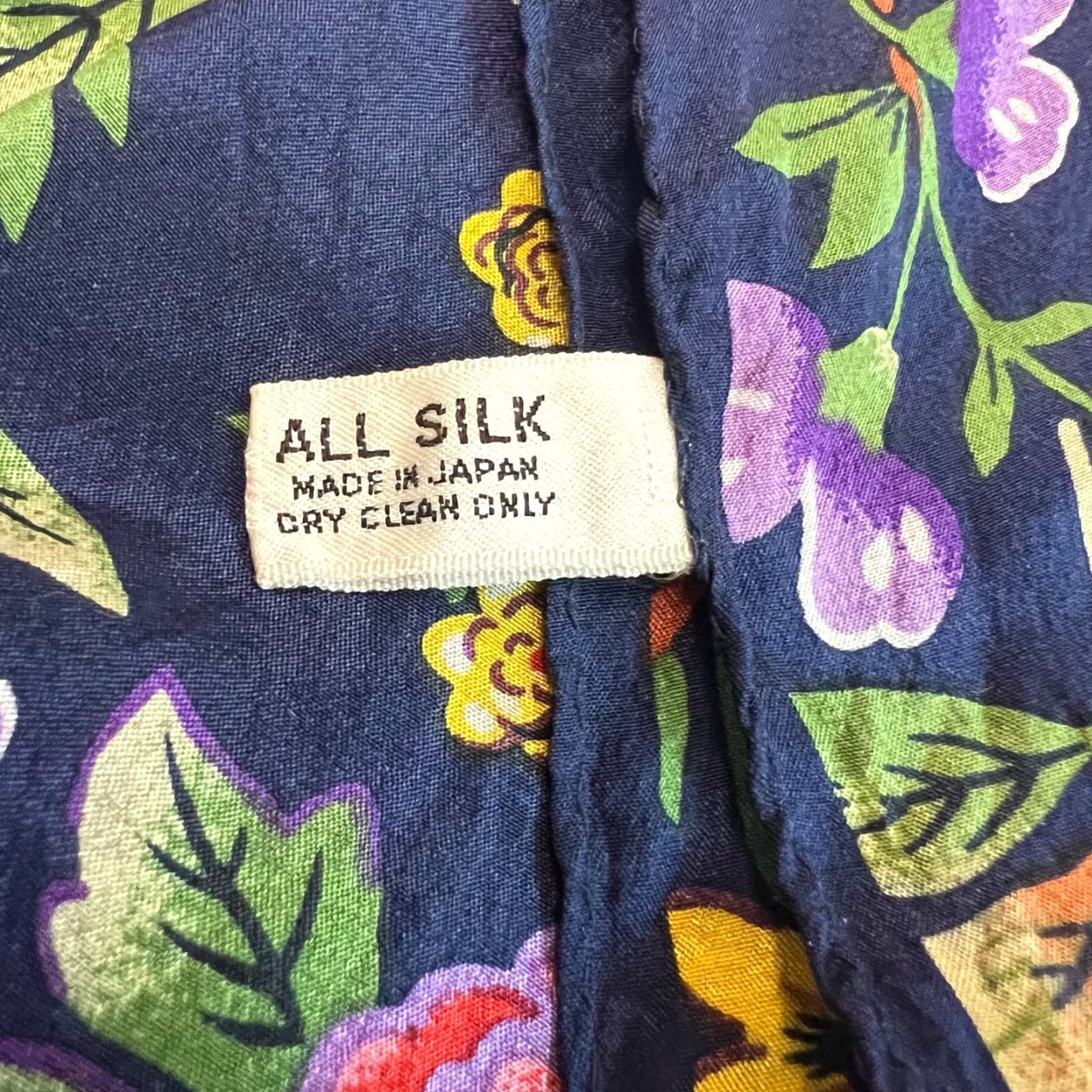 Vintage VINTAGE Cisco Women’s Blue Floral Silk Scarf Rectangle 9x50 Inch Japan Chiffon Classic Size ONE SIZE - 5 Thumbnail