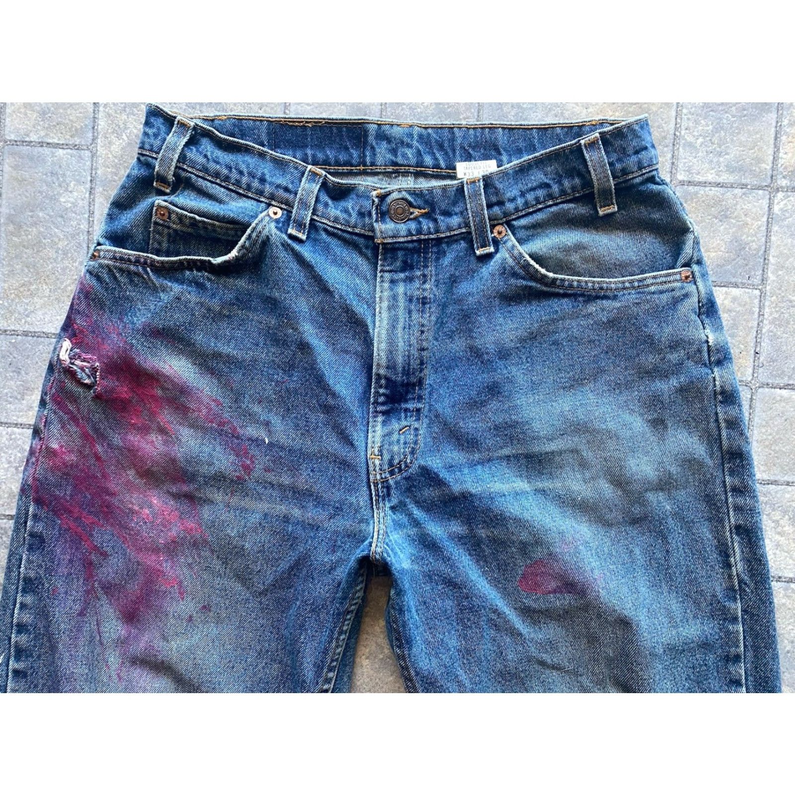 Levi's VINTAGE Levi's 560 Jeans Men 33 Inseam 30 Damaged Flaws Made In USA Blue Pants Size US 33 - 4 Thumbnail
