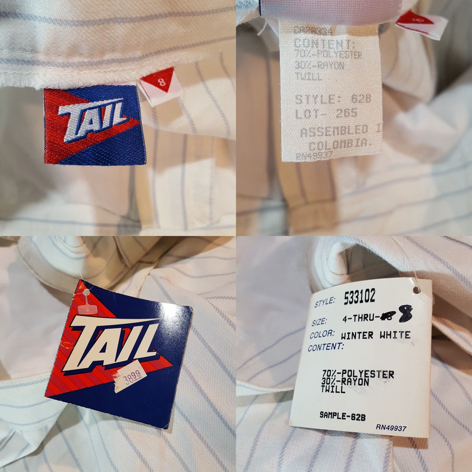 Vintage VINTAGE Tail Sportswear Women's White Striped Pleated Tennis Short 28" Waist 8 Golf Casual 90s Mens Women Girls? Size 30" / US 8 / IT 44 - 8 Thumbnail