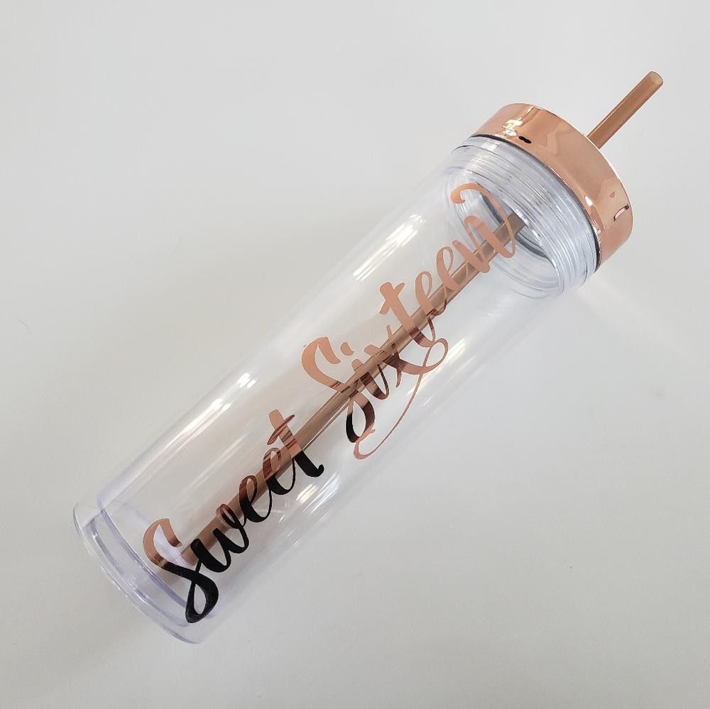 Designer Happy Birthday Acrylic Skinny 4PK Tumblers Size ONE SIZE - 4 Thumbnail
