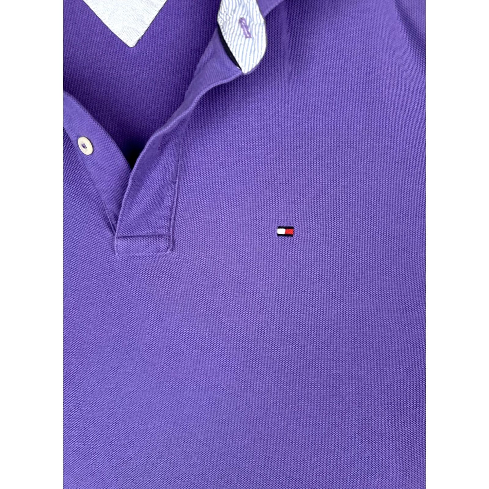 Tommy Hilfiger Tommy Hilfiger Polo Shirt Mens Large Purple Cotton Logo Casual Short Sleeve Size US L / EU 52-54 / 3 - 6 Thumbnail