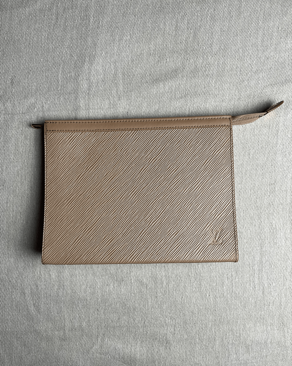 Louis Vuitton Louis Vuitton Saffiano Leather Tan Pouch Size ONE SIZE - 1 Thumbnail