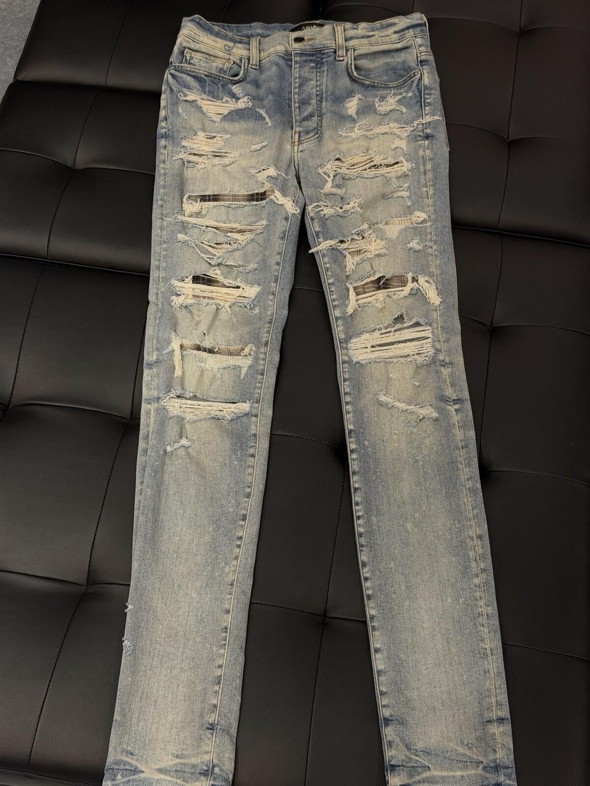 Amiri Size 31 - Amiri Blue Thrasher Jeans 100% Authentic Size US 31 - 5 Thumbnail