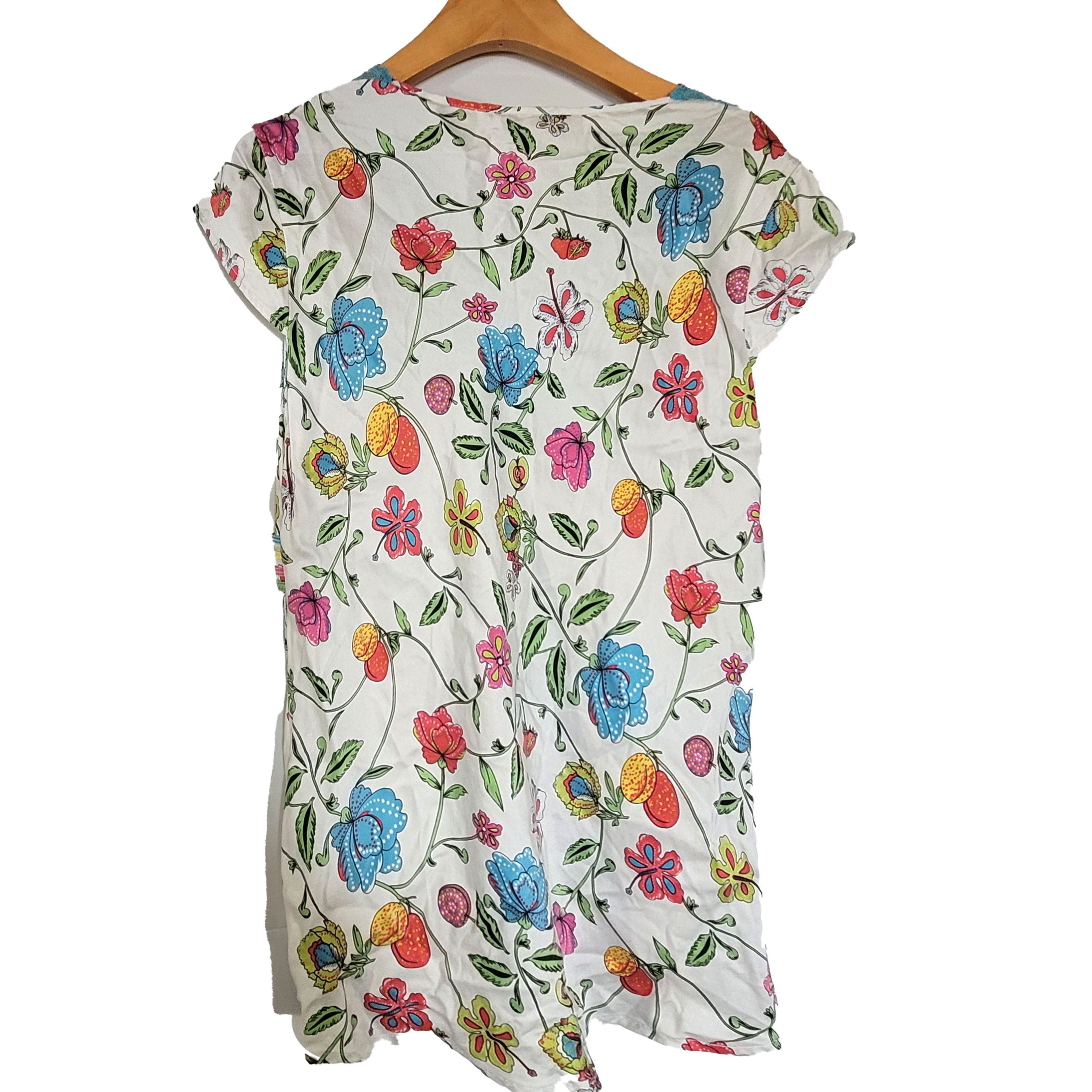 Other Women's 100% Silk Size L Short Sleeve Top Shirt SDK394 Size L / US 10 / IT 46 - 2 Thumbnail