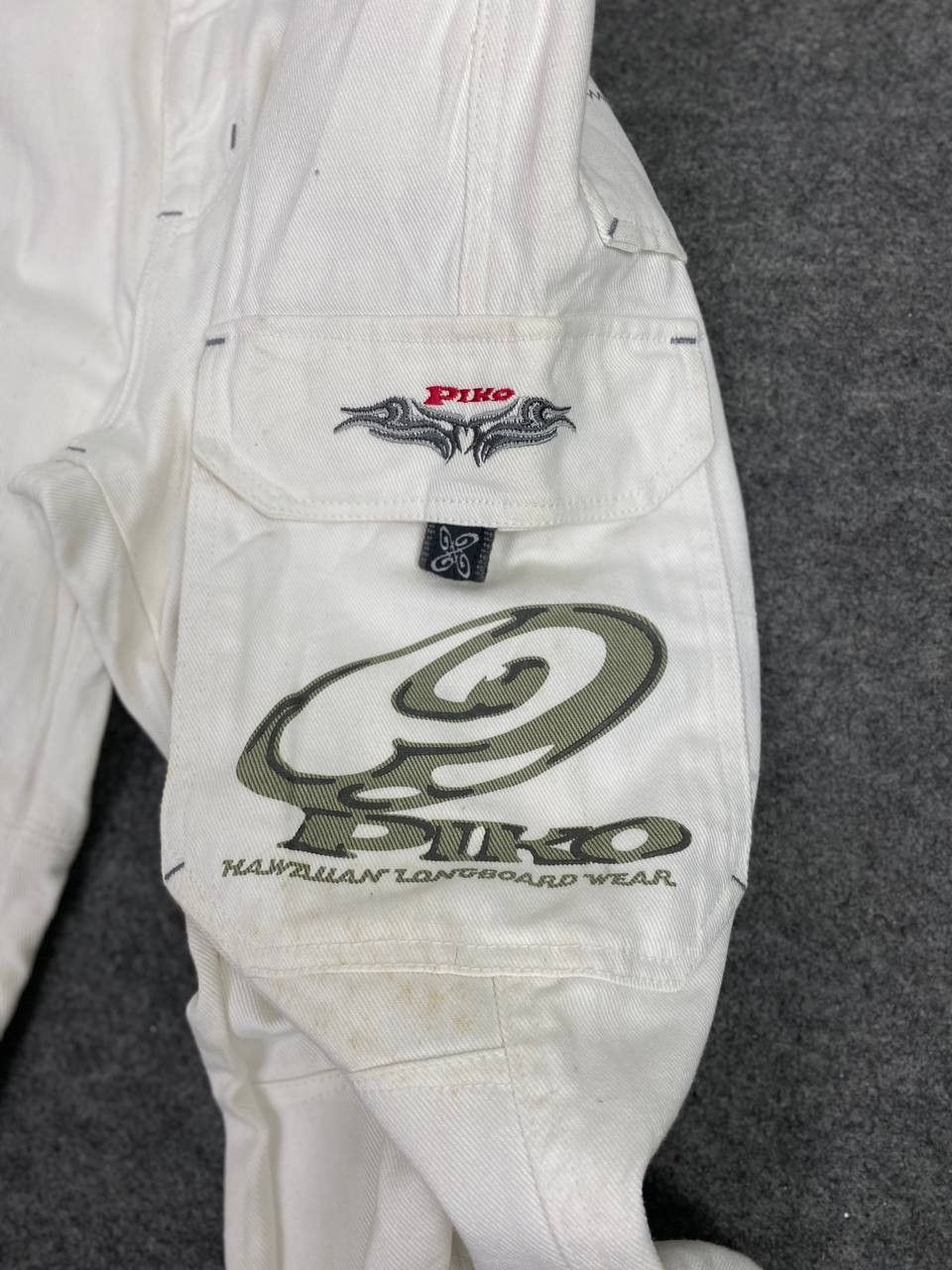 Japanese Brand vintage 90s piko baggy white denim nice design Size US 32 / EU 48 - 12 Thumbnail