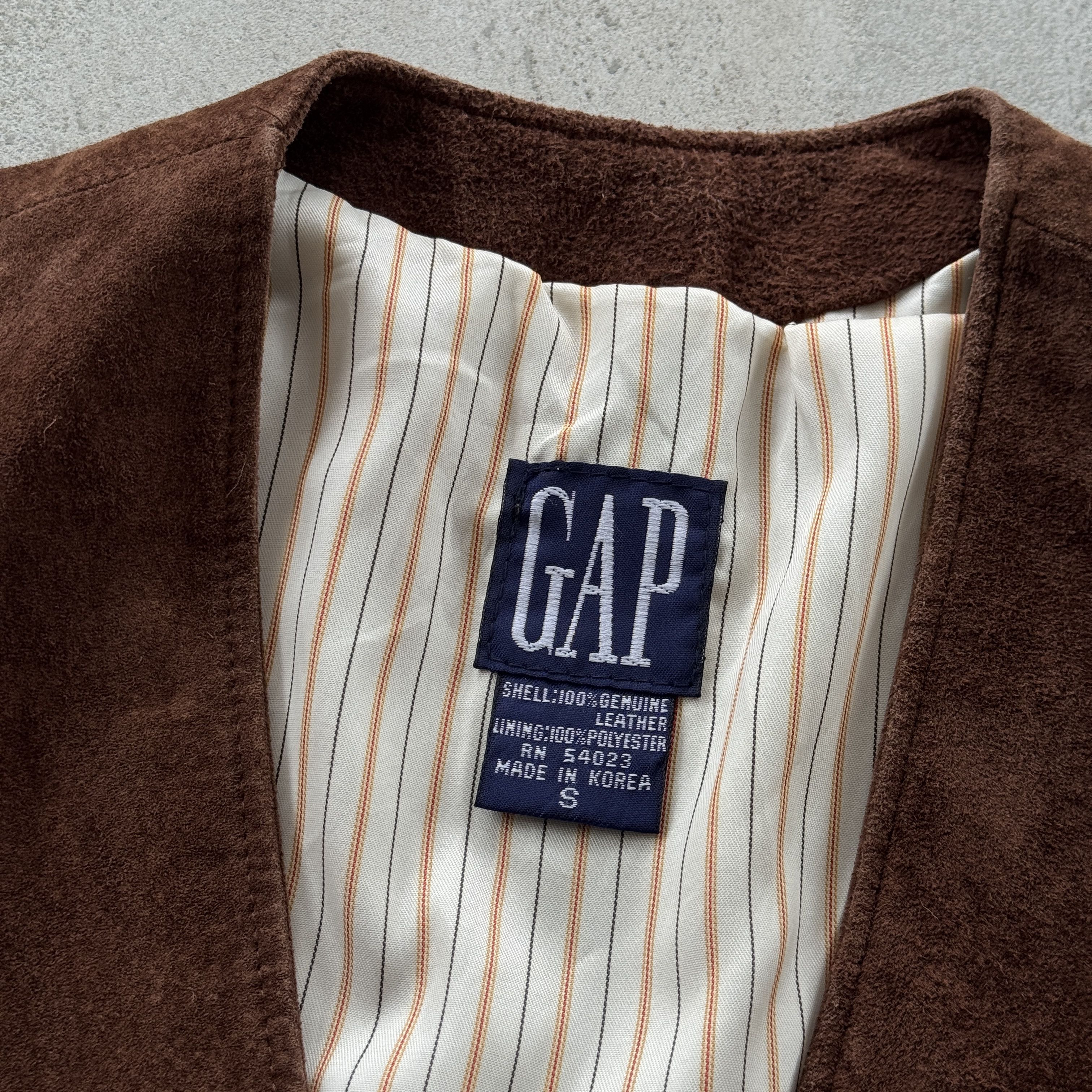 Gap Vintage GAP Genuine Suede Leather Vest Brown Gilet Y2K Size US S / EU 44-46 / 1 - 7 Thumbnail
