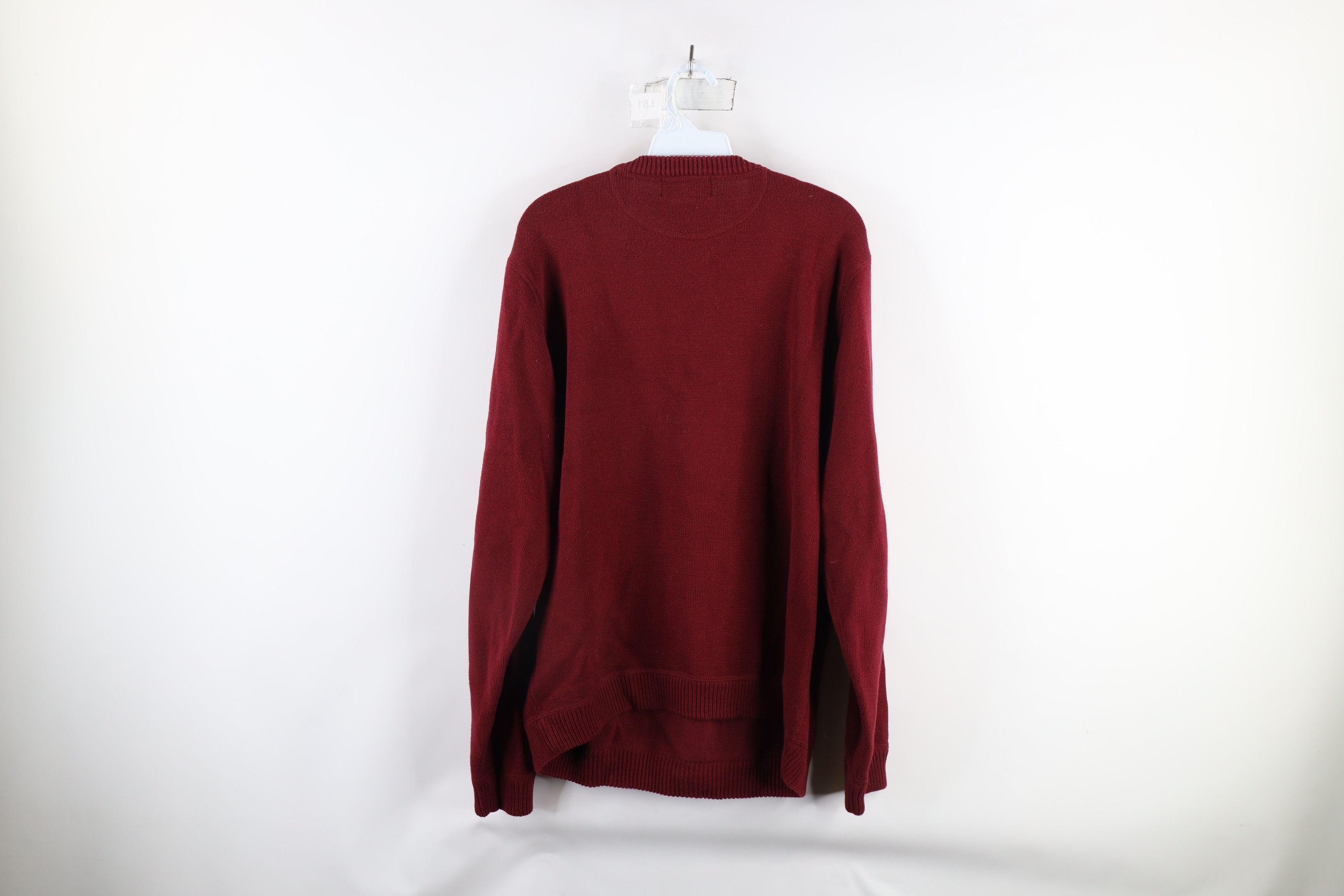 Eddie Bauer × Vintage Vintage 90s Eddie Bauer Cotton Knit Crewneck Sweater Red Size US L / EU 52-54 / 3 - 6 Thumbnail