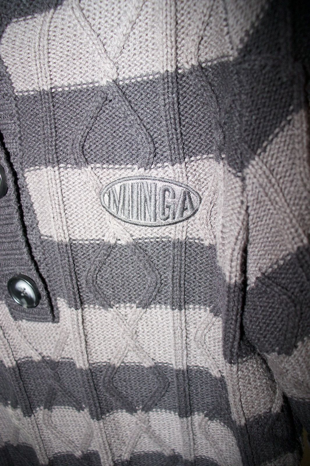 Japanese Brand MINGA LONDON NOIR STRIPED KNITTED HOODIE Size US M / EU 48-50 / 2 - 3 Thumbnail