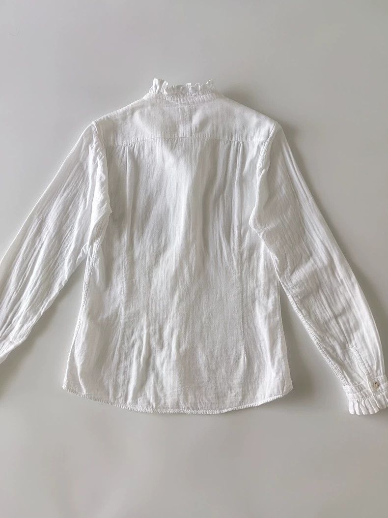 Kapital White Cotton Long Sleeve Shirt for Women-2506 Size US M / EU 48-50 / 2 - 6 Thumbnail