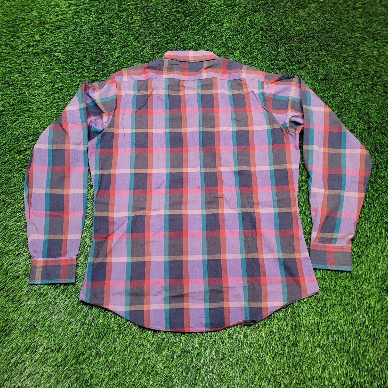 Lee VTG 80s Lee Vibrant Purple Plaid Button Down Shirt L 16.5 Size US L / EU 52-54 / 3 - 3 Thumbnail