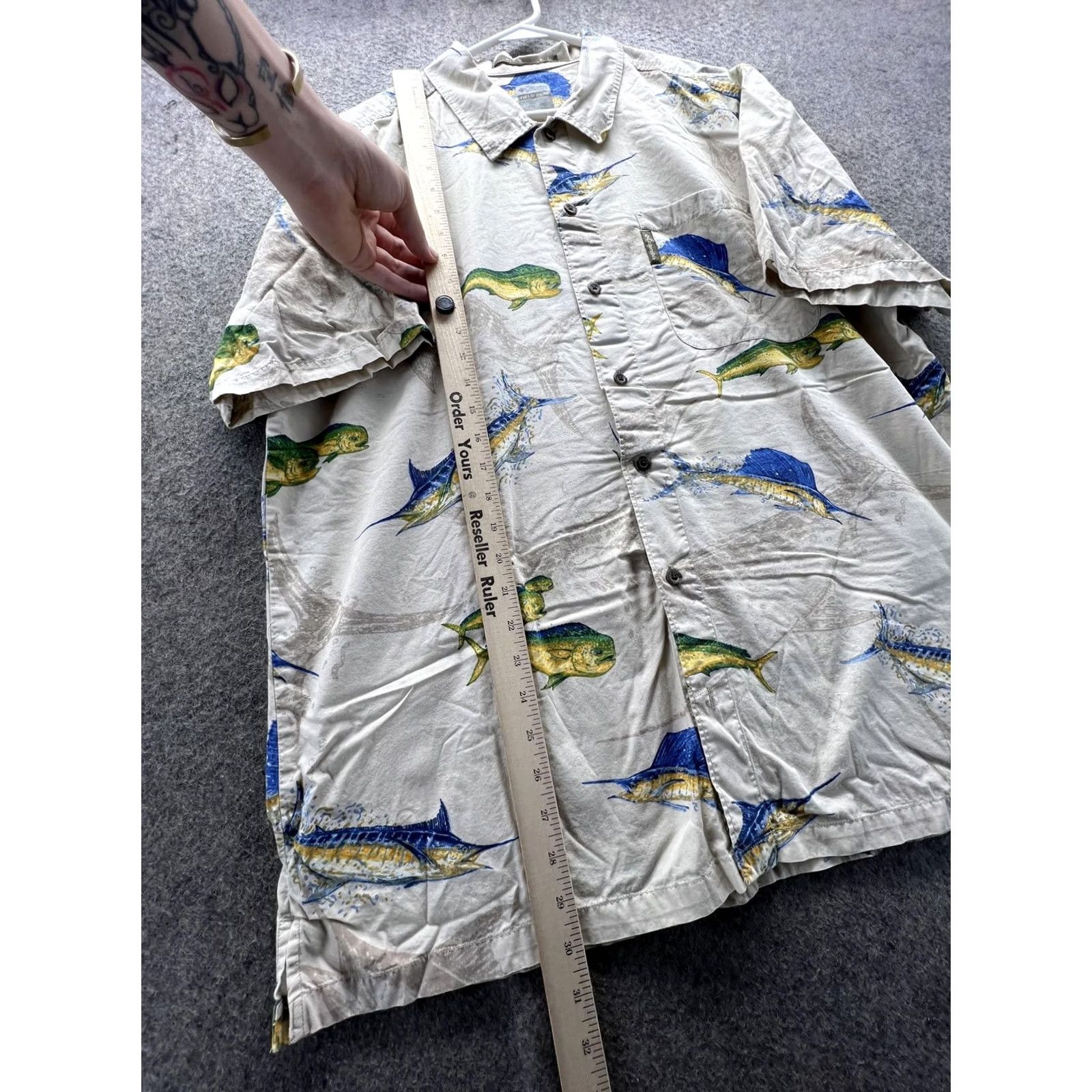 Vintage Columbia Shirt Mens XL Beige Fish Graphic Short Sleeve Button Front Fishing VTG River Lodge Field Gear Mens XL Beige Fish Graphic Shirt Size US XL / EU 56 / 4 - 3 Thumbnail