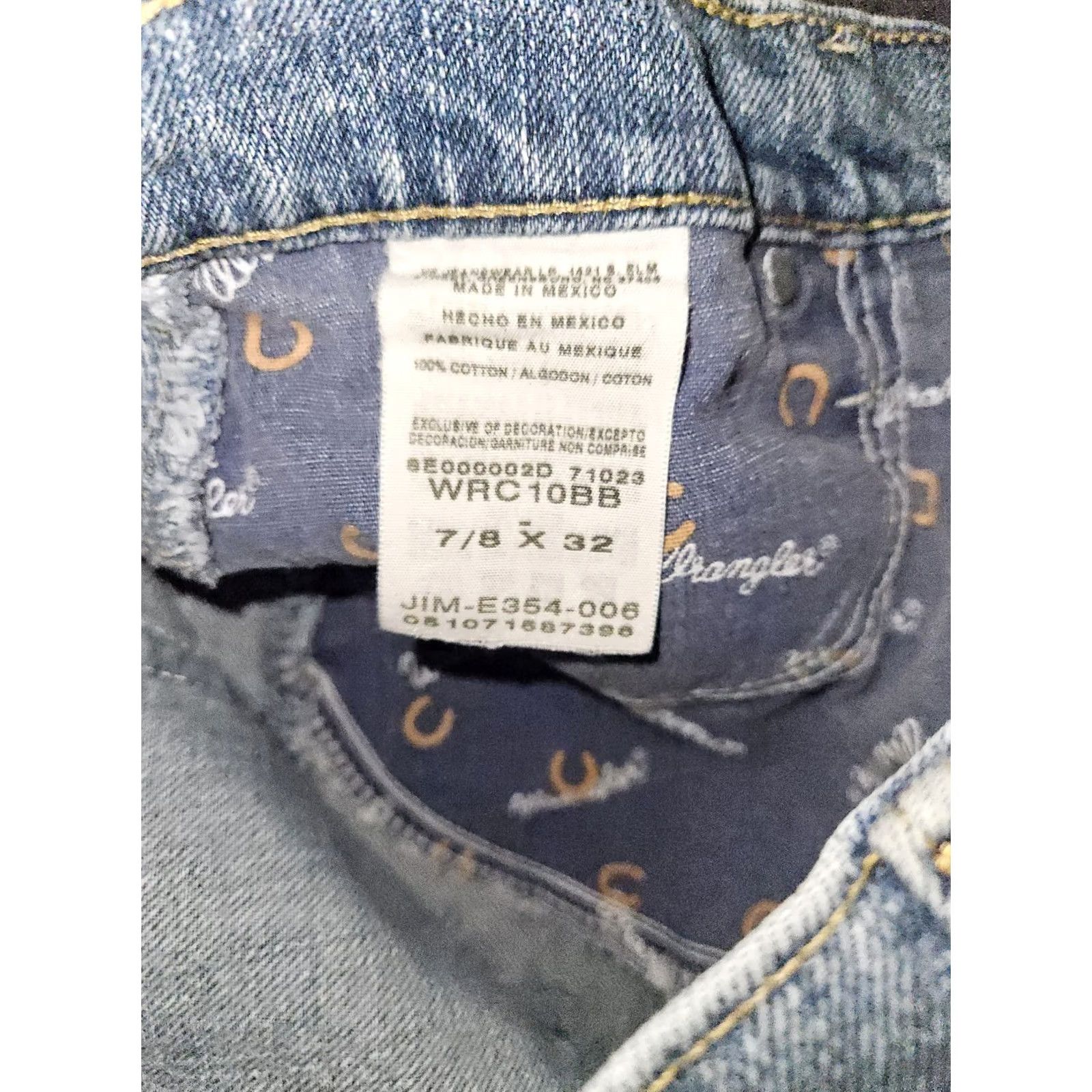 Wrangler Wrangler Cowgirl Cut Cash Jeans Women's 7/8x32 Blue Bootcut Denim Jeans/Bootcut Button Embroidered Logo Pockets Western Size 28" / US 6 / IT 42 - 3 Thumbnail
