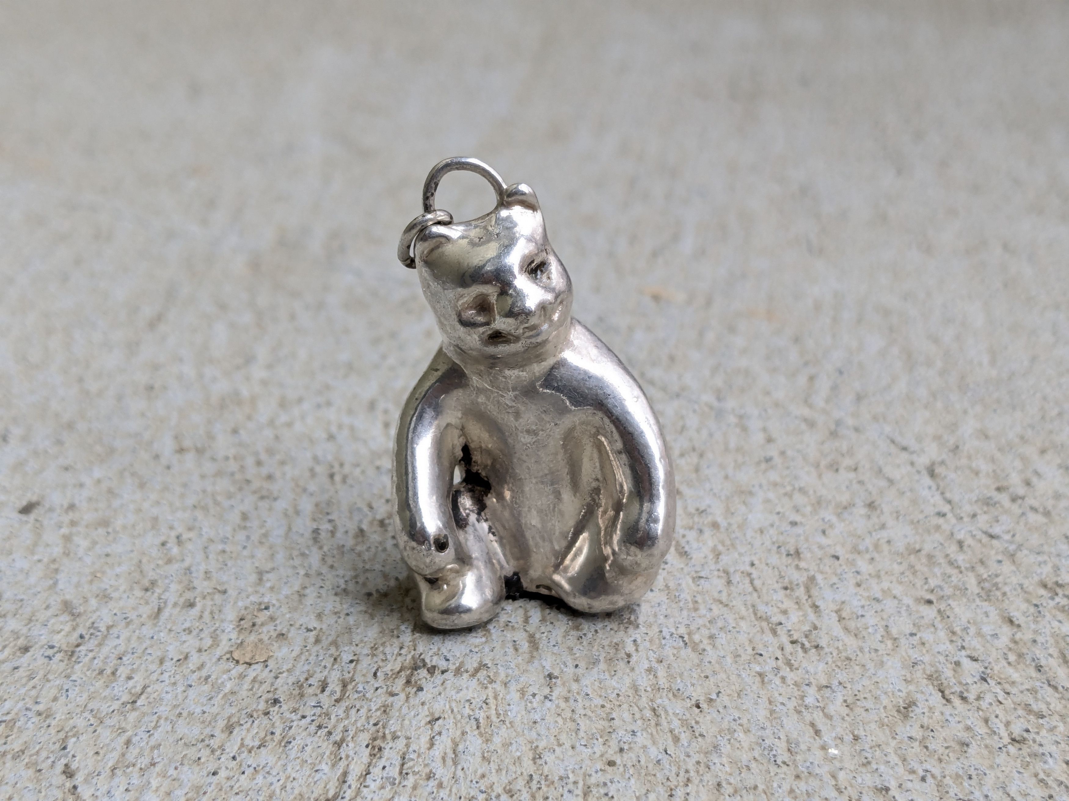 Antique Teddy Bear 3D Charm Sterling Silver Antique Teddy Bear 3D Charm Sterling Silver