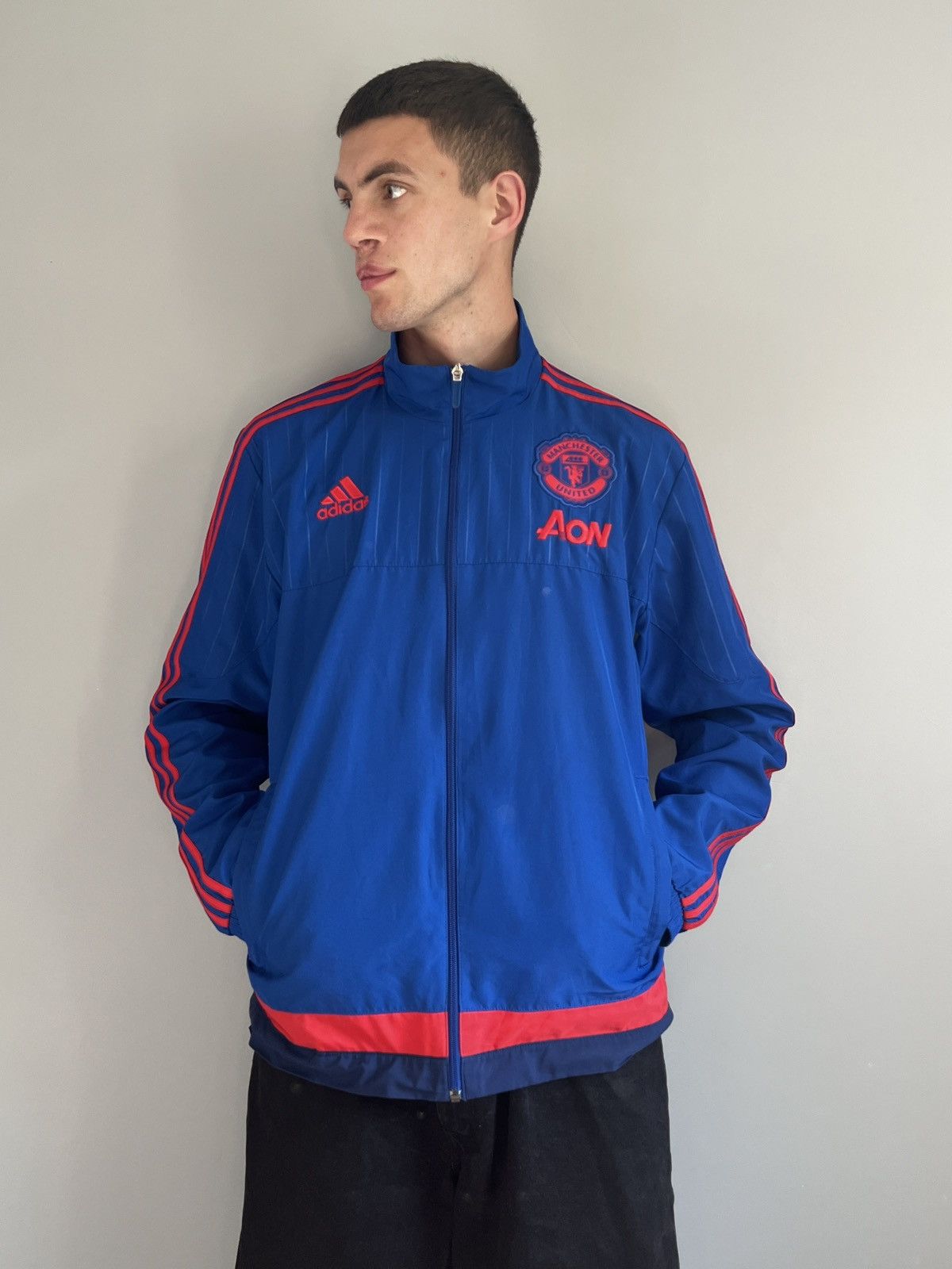 Adidas × Vintage Vintage Adidas 2015 Manchester United Jacket Size US L / EU 52-54 / 3 - 5 Thumbnail