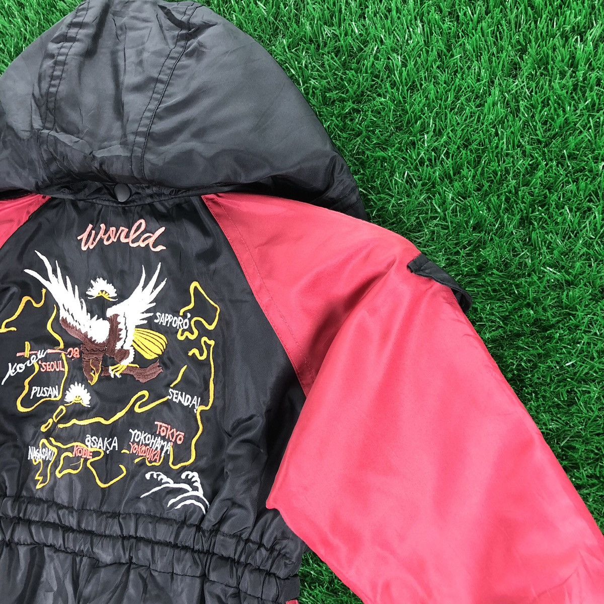 Japanese Brand Vintage 90's Coverall Sukajan Embroidered Japan Maps For Kid Size US 26 / EU 42 - 5 Thumbnail