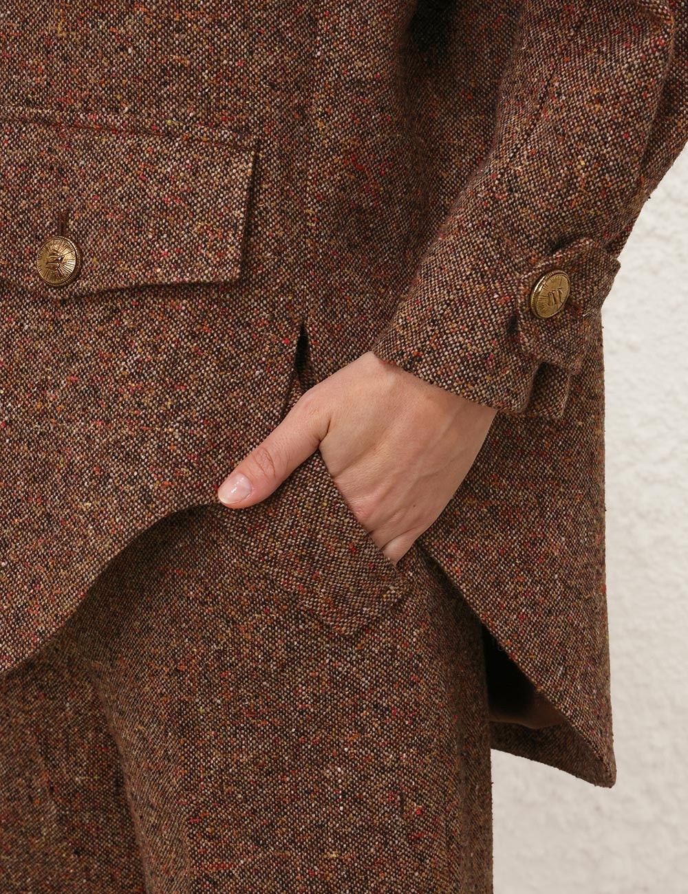 Zimmermann oc11z0725 Illustration Tweed Pant in Brown Size 26" / US 2 / IT 38 - 6 Thumbnail