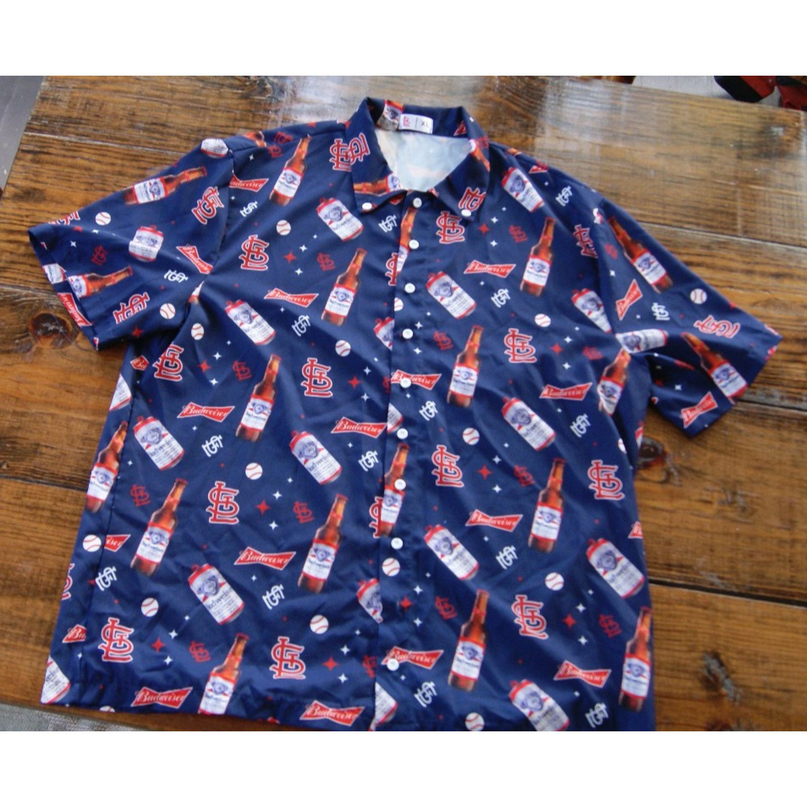 Budweiser St Louis Cardinals Budweiser SGA Button Up Shirt Mens XL Size US XL / EU 56 / 4 - 2 Thumbnail