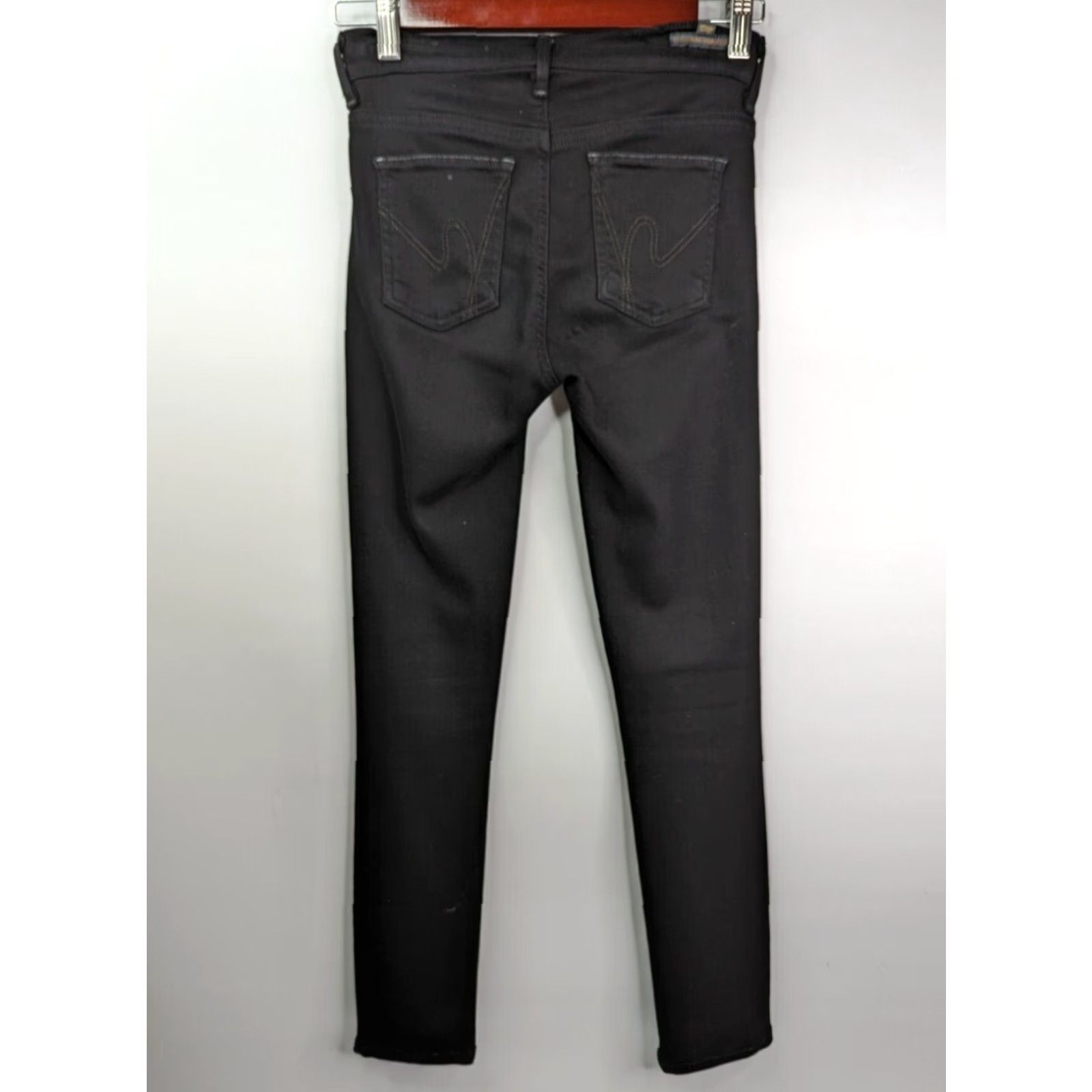 Citizens Of Humanity COH Citizens of Humanity Avedon Skinny Jeans Size 24 Black Denim 1300 Size 42" / US 20 - 4 Thumbnail