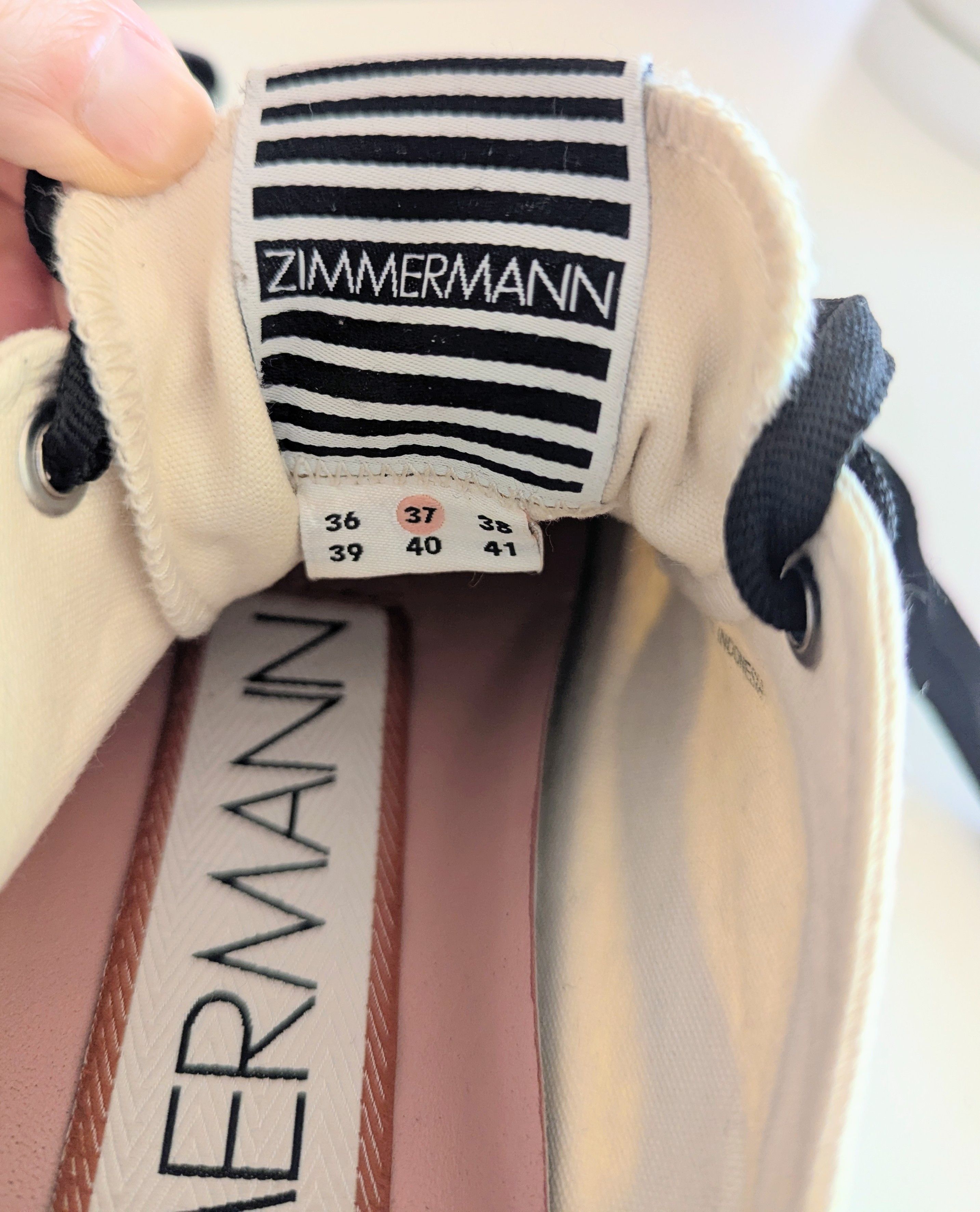 Zimmermann Zimmermann Canvas Ribbon Sneakers Cream Black 37 US 6.5 Size US 7 / IT 37 - 6 Thumbnail