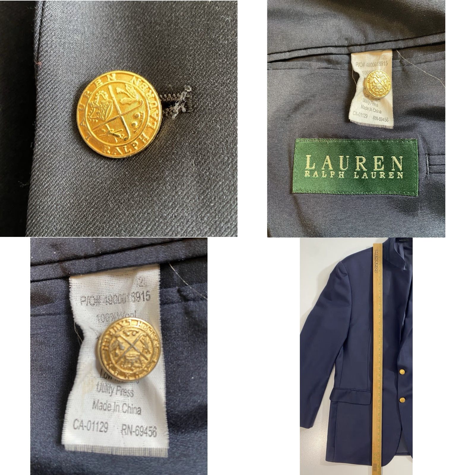 Ralph Lauren Lauren Ralph Lauren Men's Blazer Wool Navy 42 L Two-Button 100% Wool Classic Preppy Vintage Womens? Size 42R - 8 Thumbnail