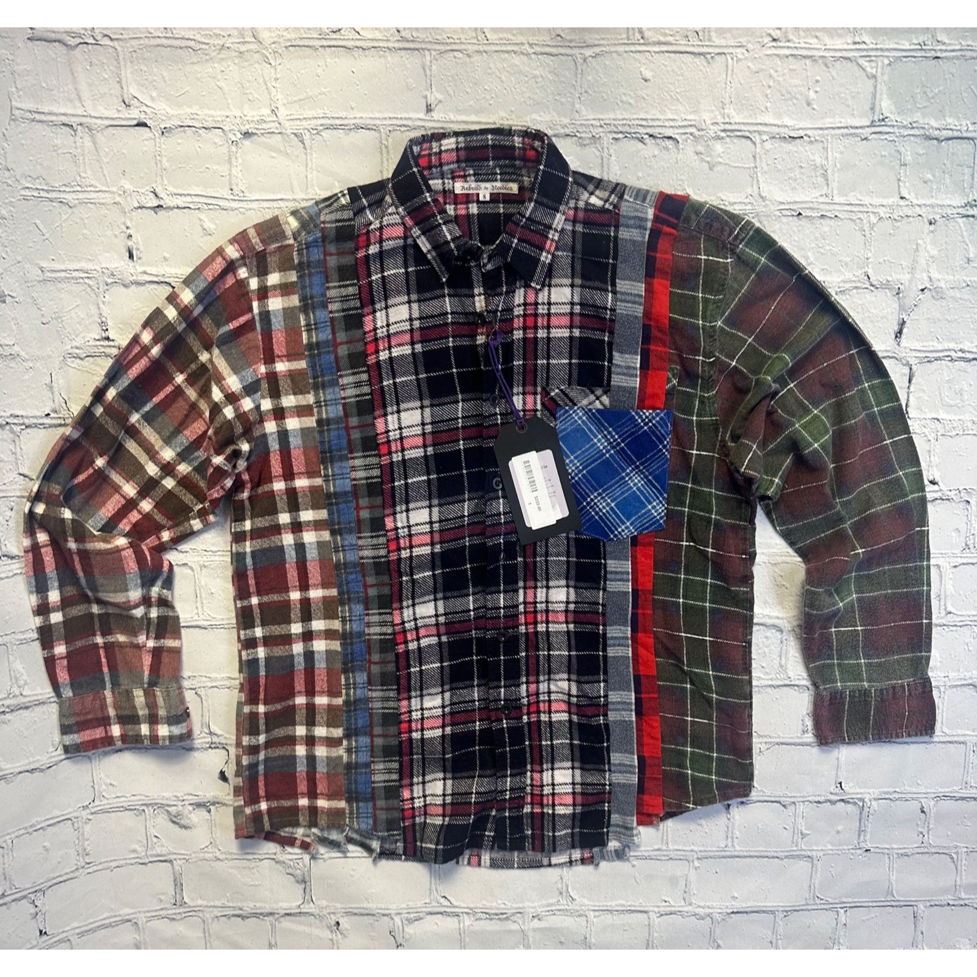 Pre-owned Needles Rebuild By  Flannel Shirt - 7 Cuts Shirt In Multicolor