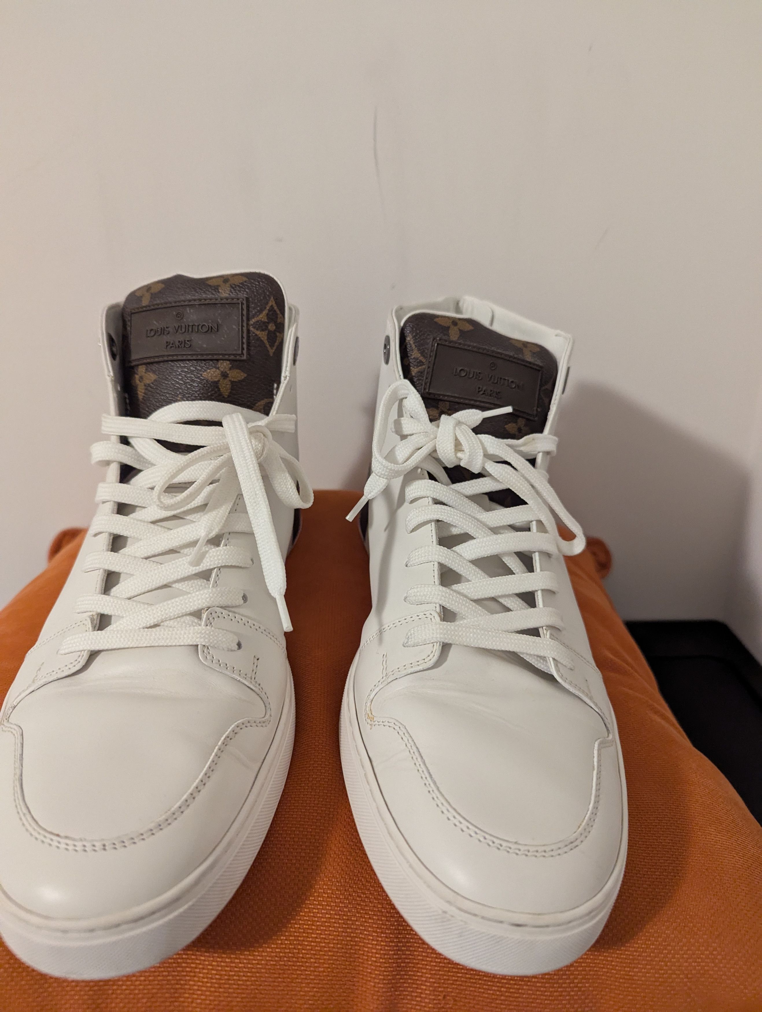 Louis Vuitton LOUIS VUITTON WHITE/BROWN MONOGRAM CANVAS+LEATHER HIGH TOP Size US 7.5 / EU 40-41 - 1 Thumbnail