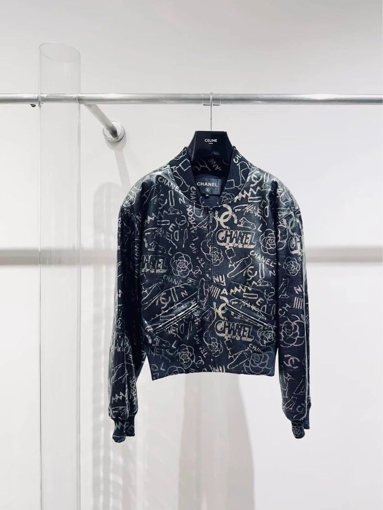 Chanel Chanel Neon Graffiti Leather Jacket - dmc Size US L / EU 52-54 / 3 - 1 Thumbnail