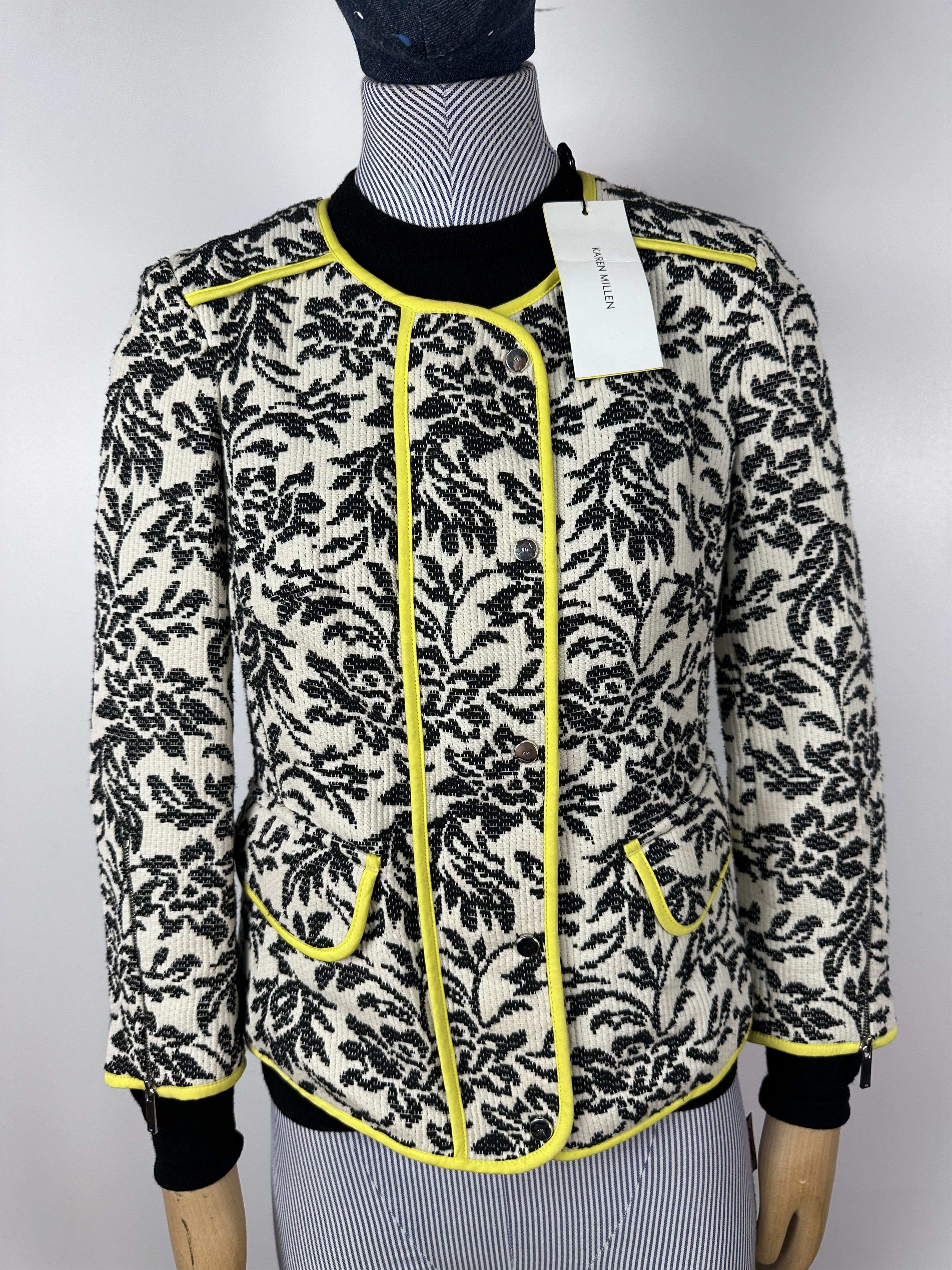 Grailed × Karen Millen Ladies Karen Millen Black White Floral Boucle Jacket UK6 Size XS / US 0-2 / IT 36-38 - 2 Thumbnail