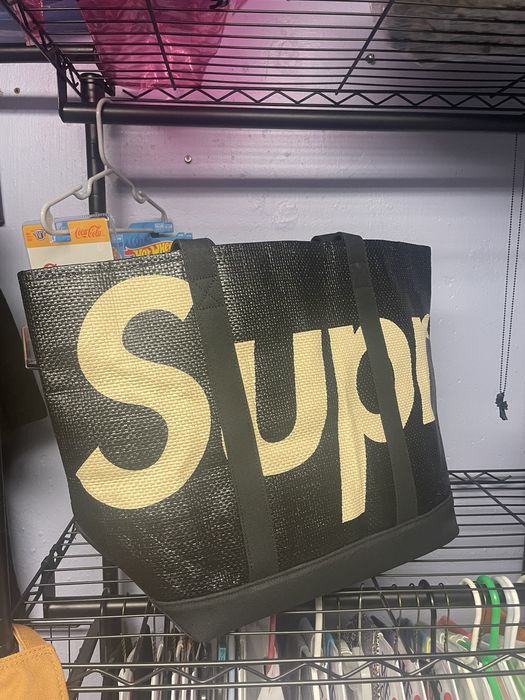 Supreme Supreme Black Raffia Tote Bag New DS | Grailed