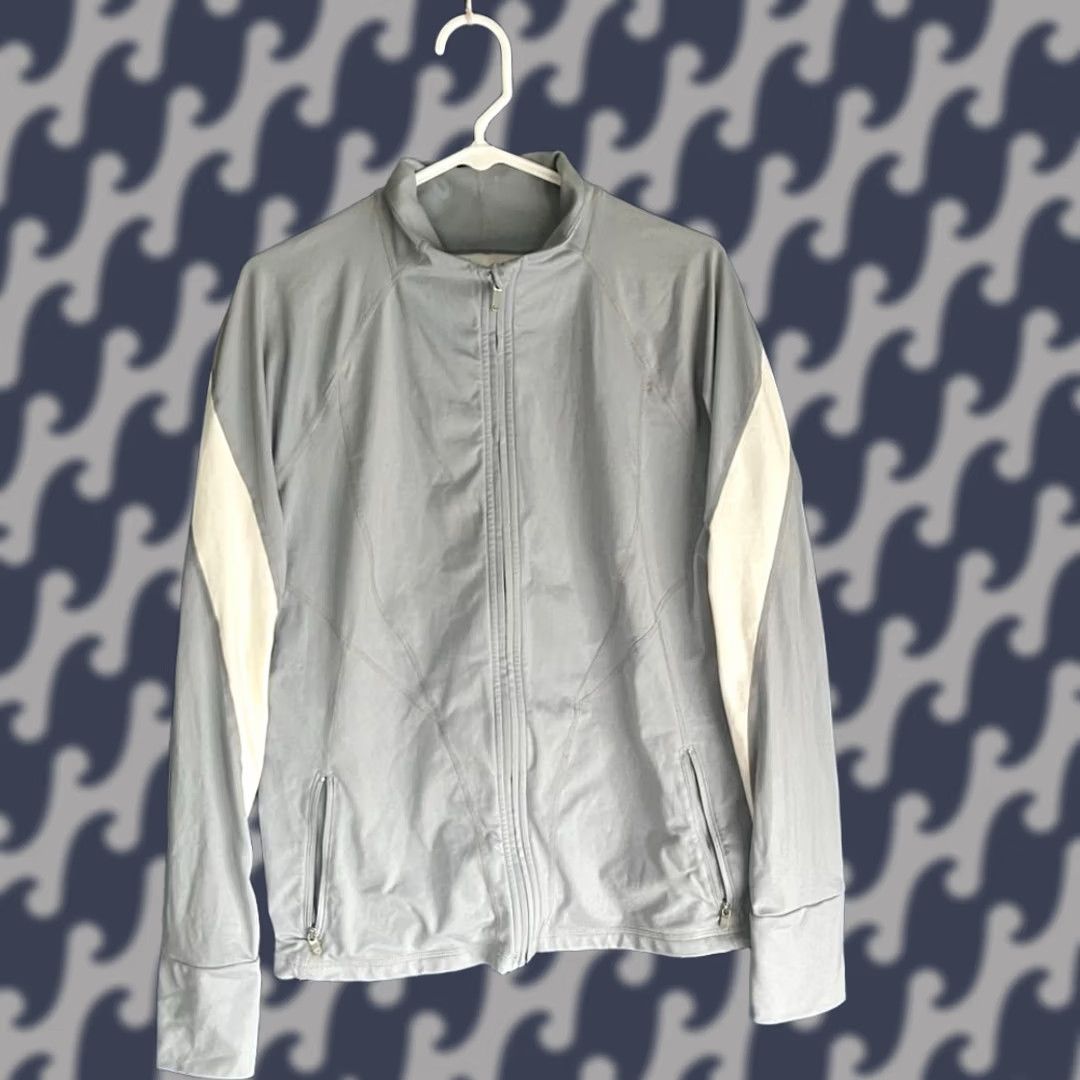 Gap GAP Fit Active Performance Zip Up Sweater Gray White Womens Size XL Size XL / US 12-14 / IT 48-50 - 1 Thumbnail