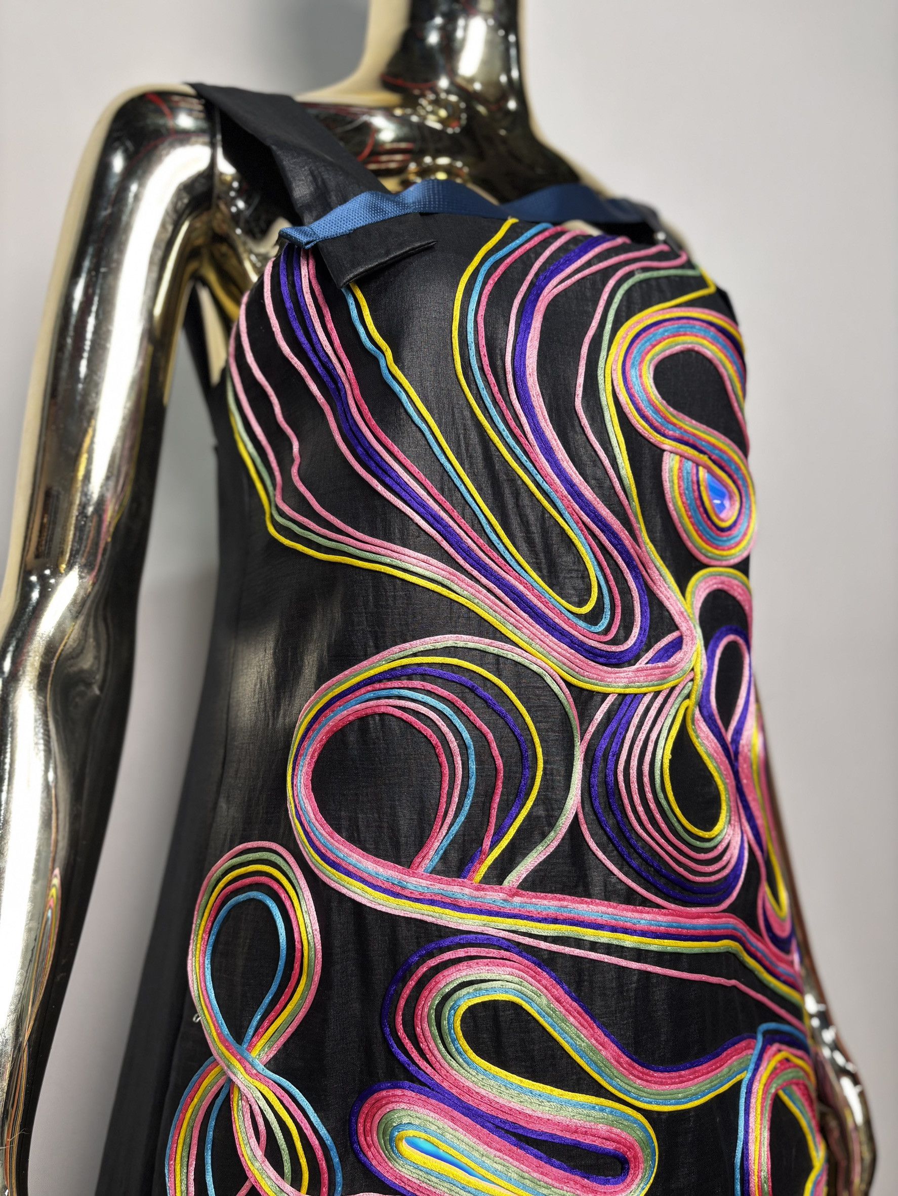 Chloe Chloé Black Silk Embroidered Appliqué Dress Size XS / US 0-2 / IT 36-38 - 6 Thumbnail