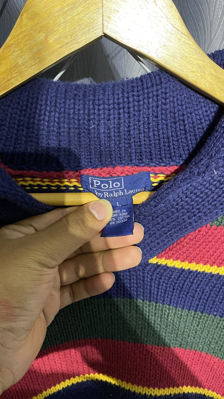 Polo Ralph Lauren POLO RALPH LAUREN HALF BUTTON KNITWEAR STRIPED MULTICOLOUR Size US L / EU 52-54 / 3 - 4 Thumbnail