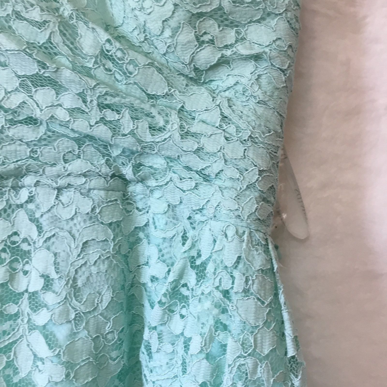 Other David’s Bridal Teal Short Strapless Lace Dress Size XS / US 0-2 / IT 36-38 - 11 Thumbnail