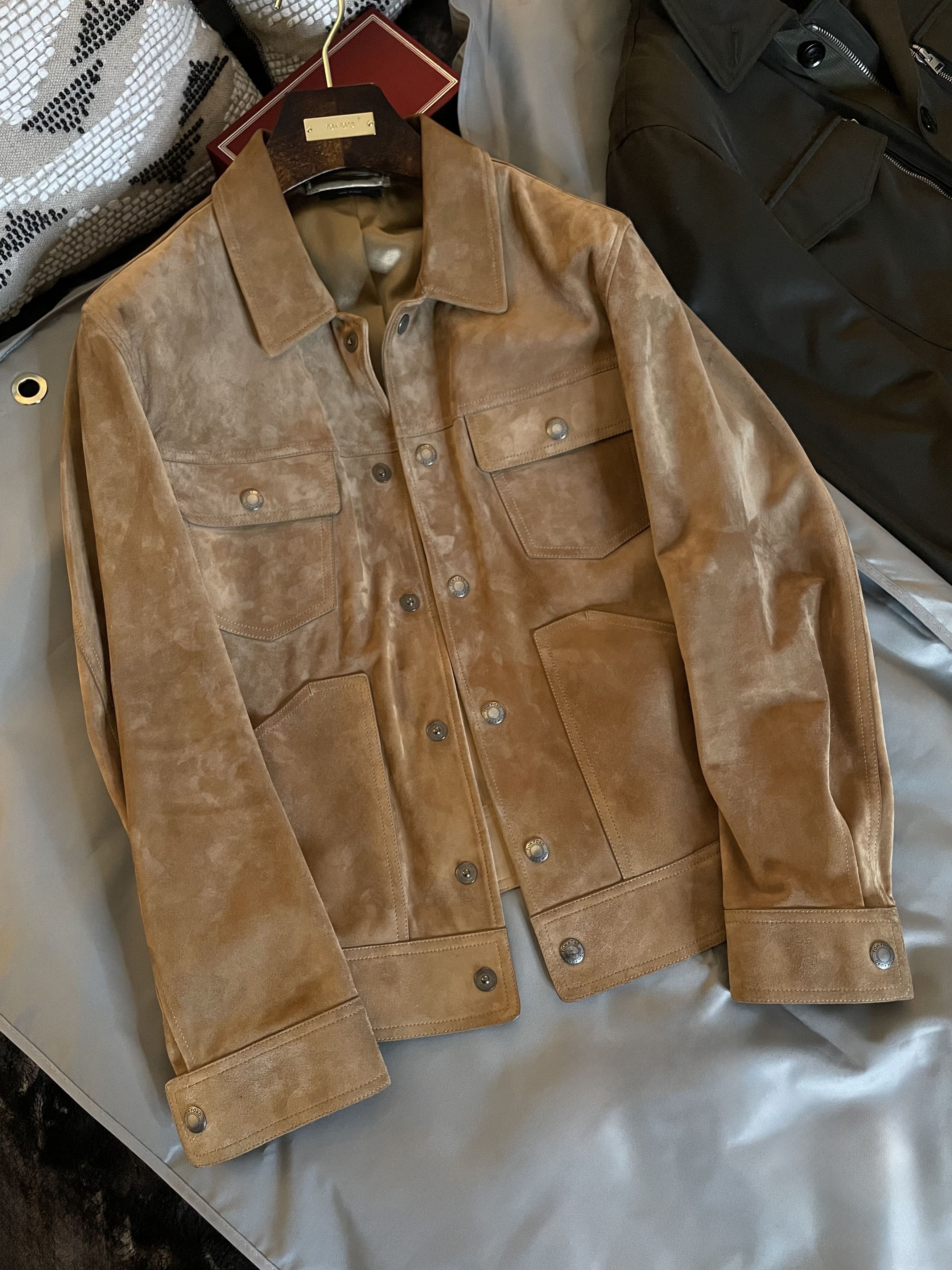 Tom Ford A-List Fave Coveted New $8,700 w/tax TOM FORD Suede Trucker Size US L / EU 52-54 / 3 - 14 Thumbnail