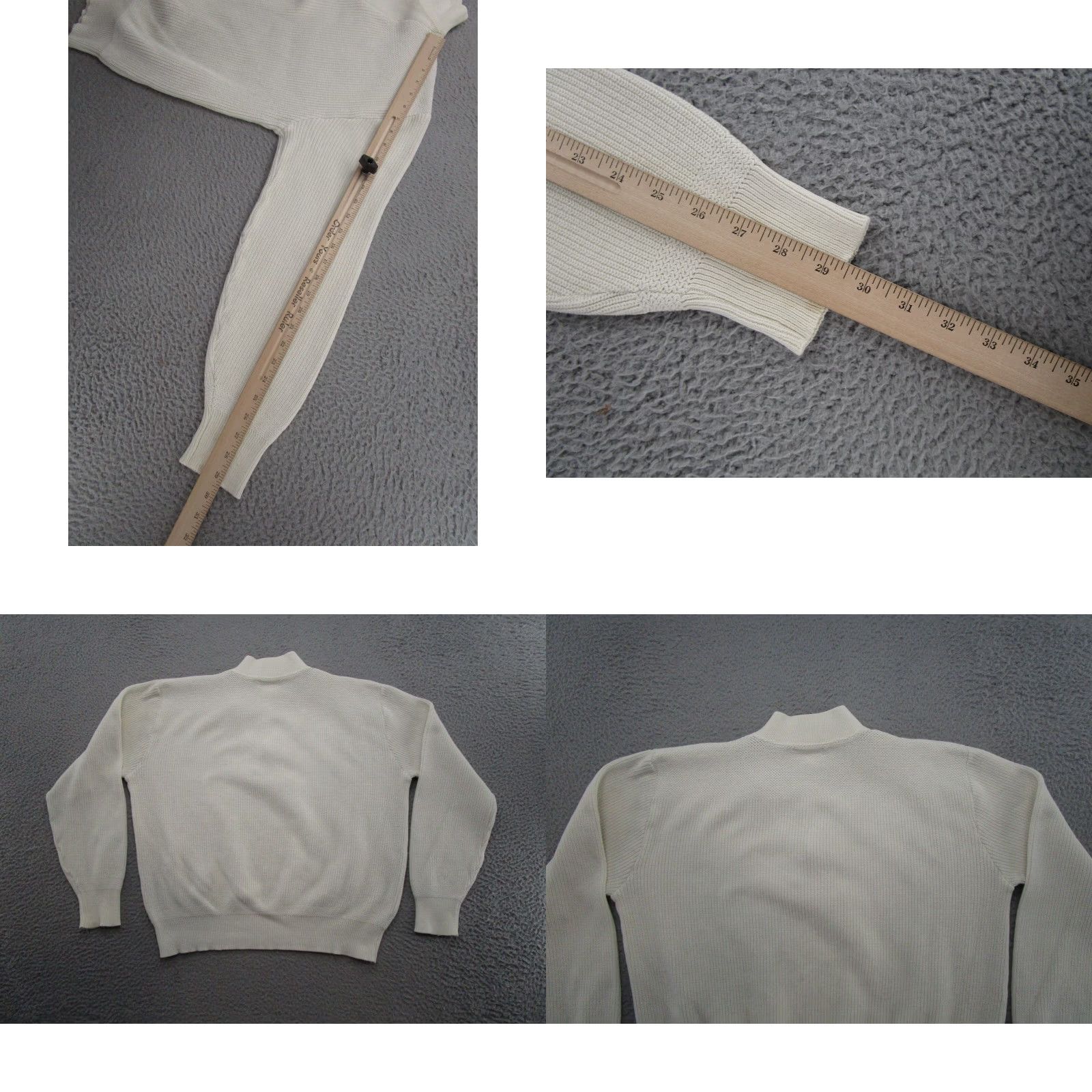 Vintage VTG LL Bean Mens Ivory Henley Heavy Cotton Sweater Pullover USA Made 90s READ Size US L / EU 52-54 / 3 - 8 Thumbnail