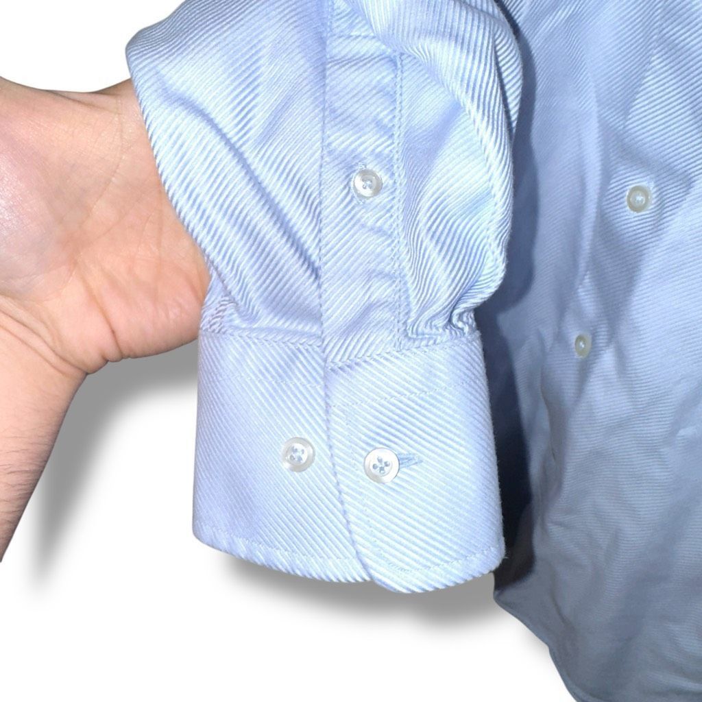 David Donahue Blue David Donahue Trim Fit Dress Shirt Size M 16 32/33 Size US M / EU 48-50 / 2 - 4 Thumbnail