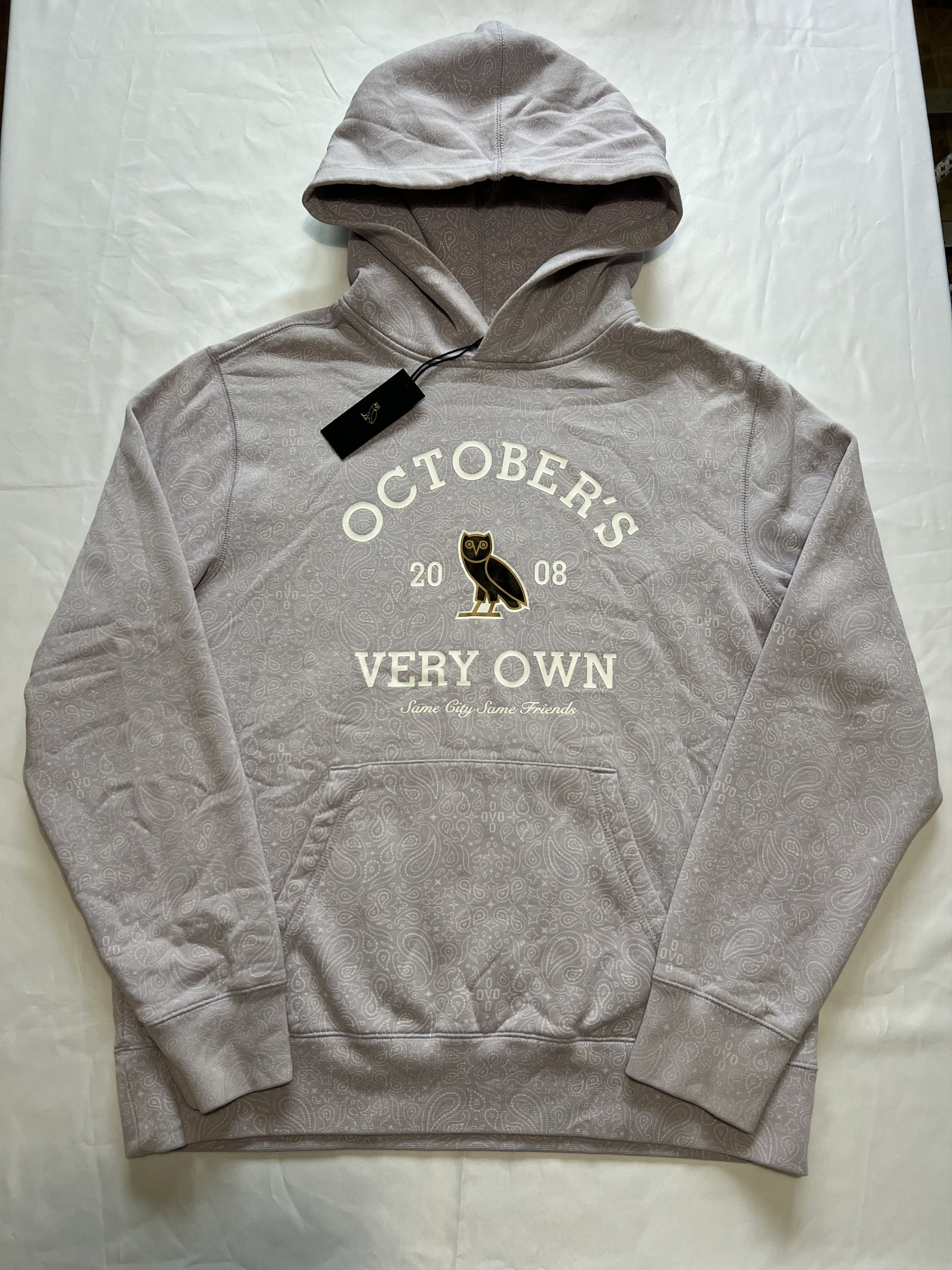 Drake *RARE* OVO Collegiate Hoodie (FW22) Lilac/Paisley Size US XL / EU 56 / 4 - 2 Thumbnail