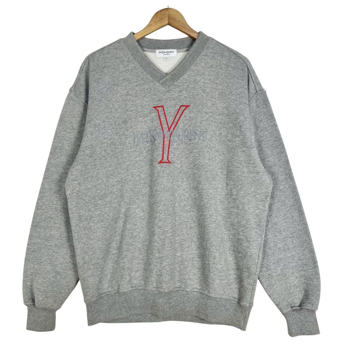 Yves Saint Laurent Vintage YSL 90s Embroidered Sweatshirt Size US L / EU 52-54 / 3 - 1 Thumbnail