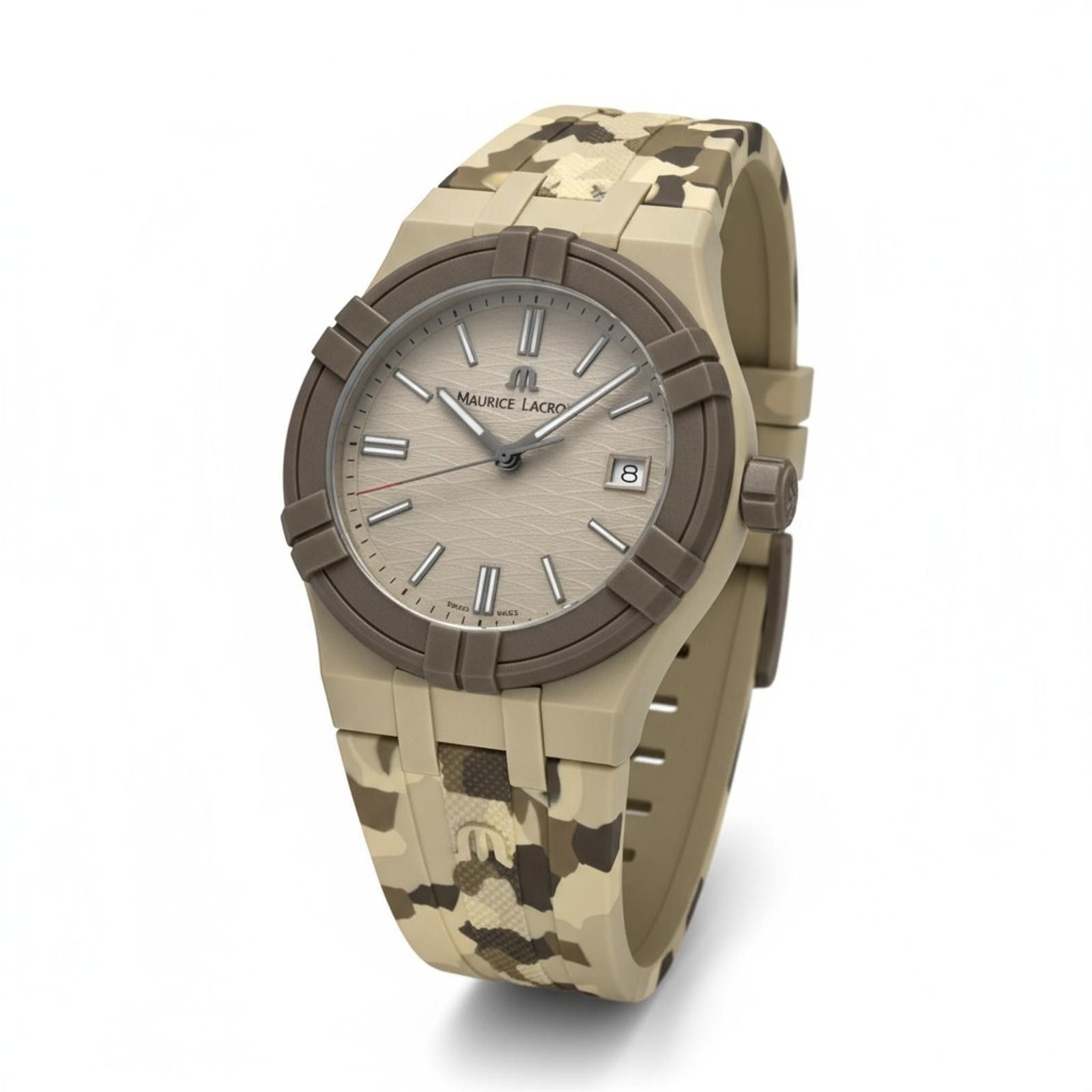 Maurice Lacroix Maurice Lacroix - Camouflage Patterned Silicone Strap Watch Size ONE SIZE - 1 Thumbnail