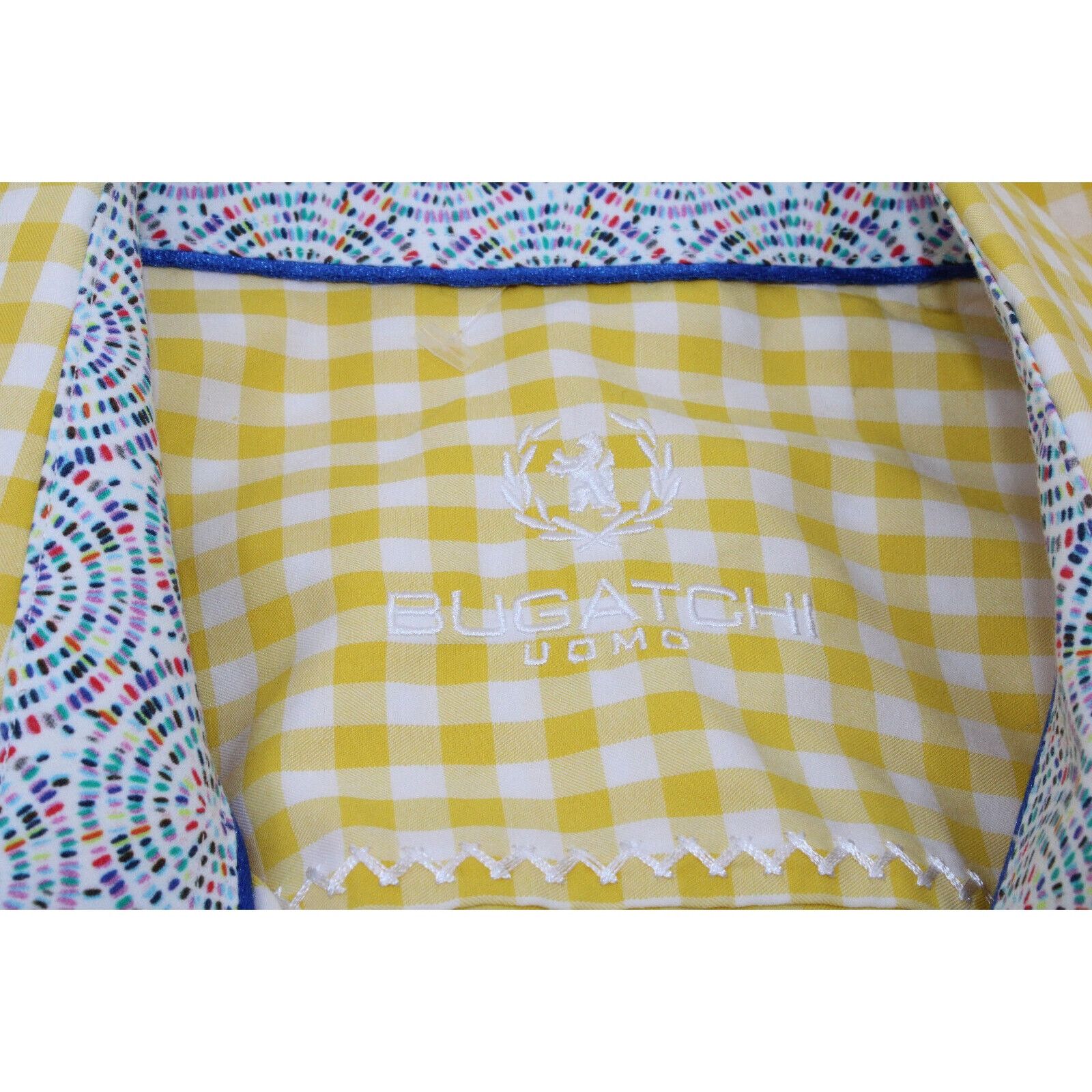 BUGATCHI BUGATCHI UOMO Yellow Check Button Up Long Sleeve Shirt Sz L Size US L / EU 52-54 / 3 - 4 Thumbnail