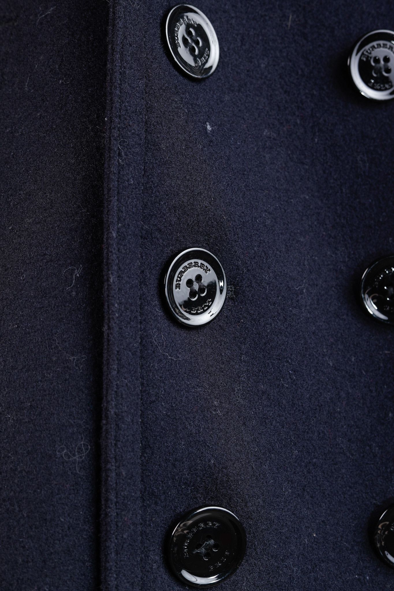 Burberry Burberry Brit Navy Wool-Blend Double-Breasted Peacoat Size US L / EU 52-54 / 3 - 9 Thumbnail