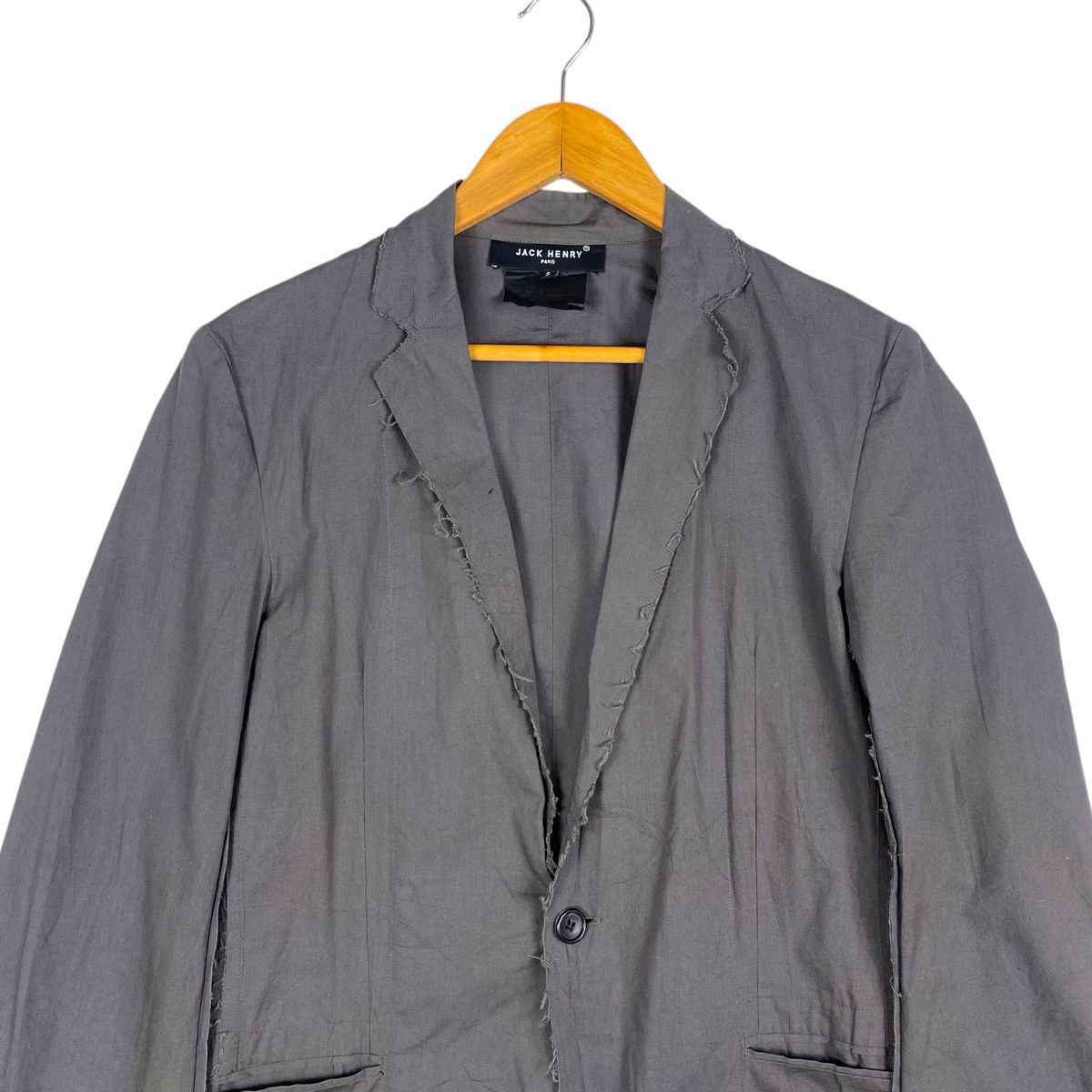 HENRY'S 💥 JACK HENRY PARIS RAW-EDGE DARK CHARCOAL LIGHT JACKET Size US S / EU 44-46 / 1 - 3 Thumbnail
