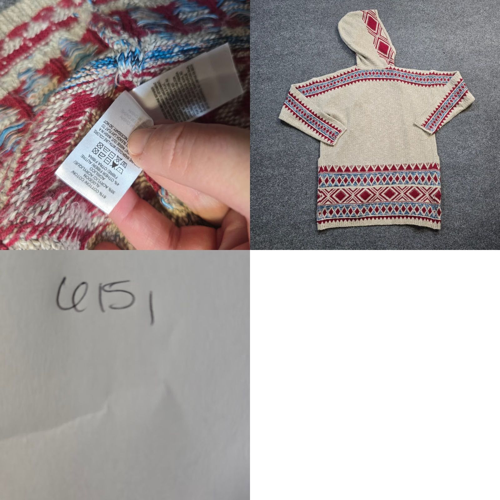 Lucky Brand Lucky Brand Cardigan Women M Beige Red Aztec Western Hooded Open Front Pockets Geometric Knit Winter Fall Spring Sweater Clothes Shirt? Size M / US 6-8 / IT 42-44 - 8 Thumbnail