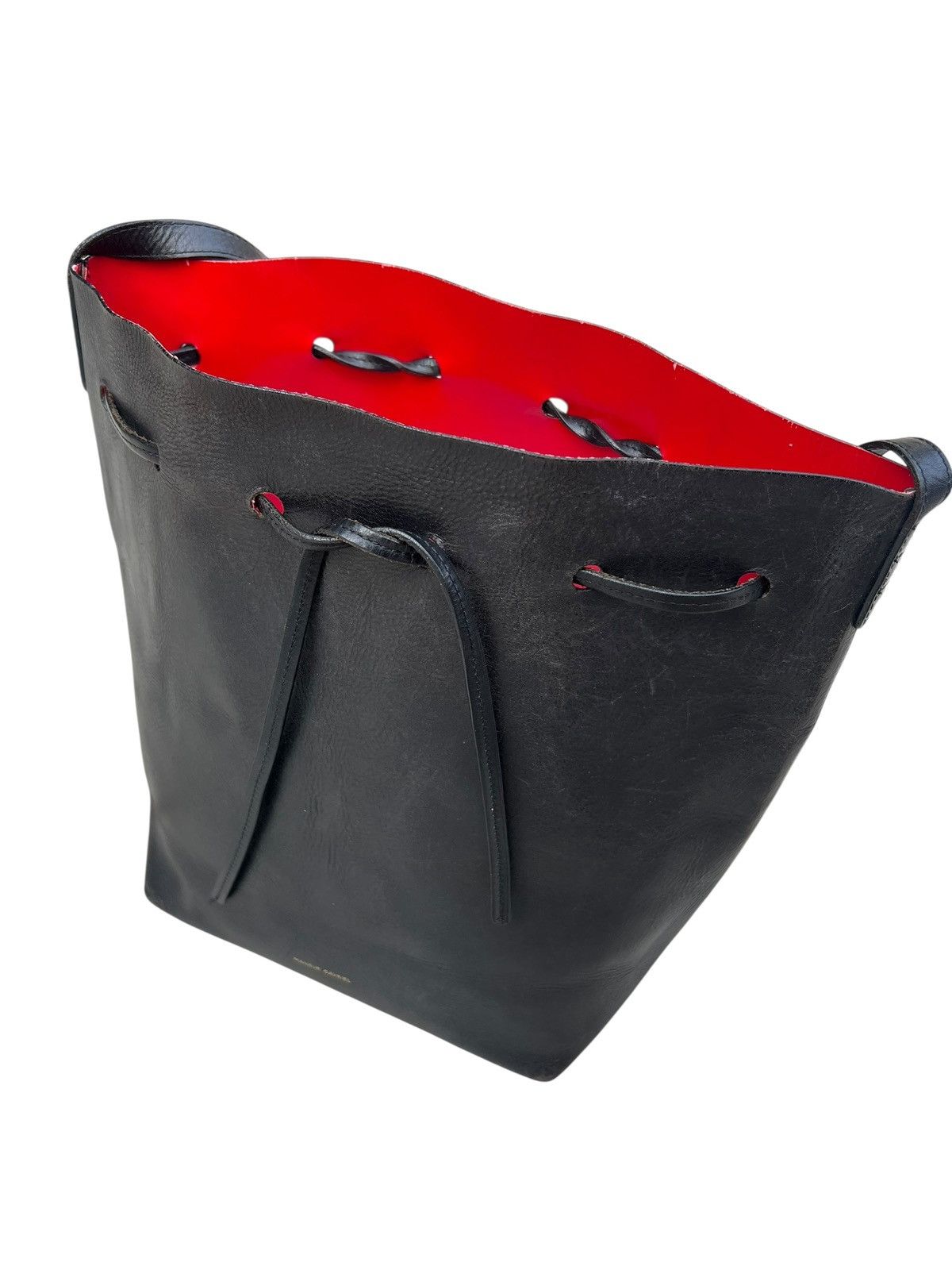 Mansur Gavriel Distressed Patina Black Leather Mansur Gavriel Sling Bag Size ONE SIZE - 18 Thumbnail
